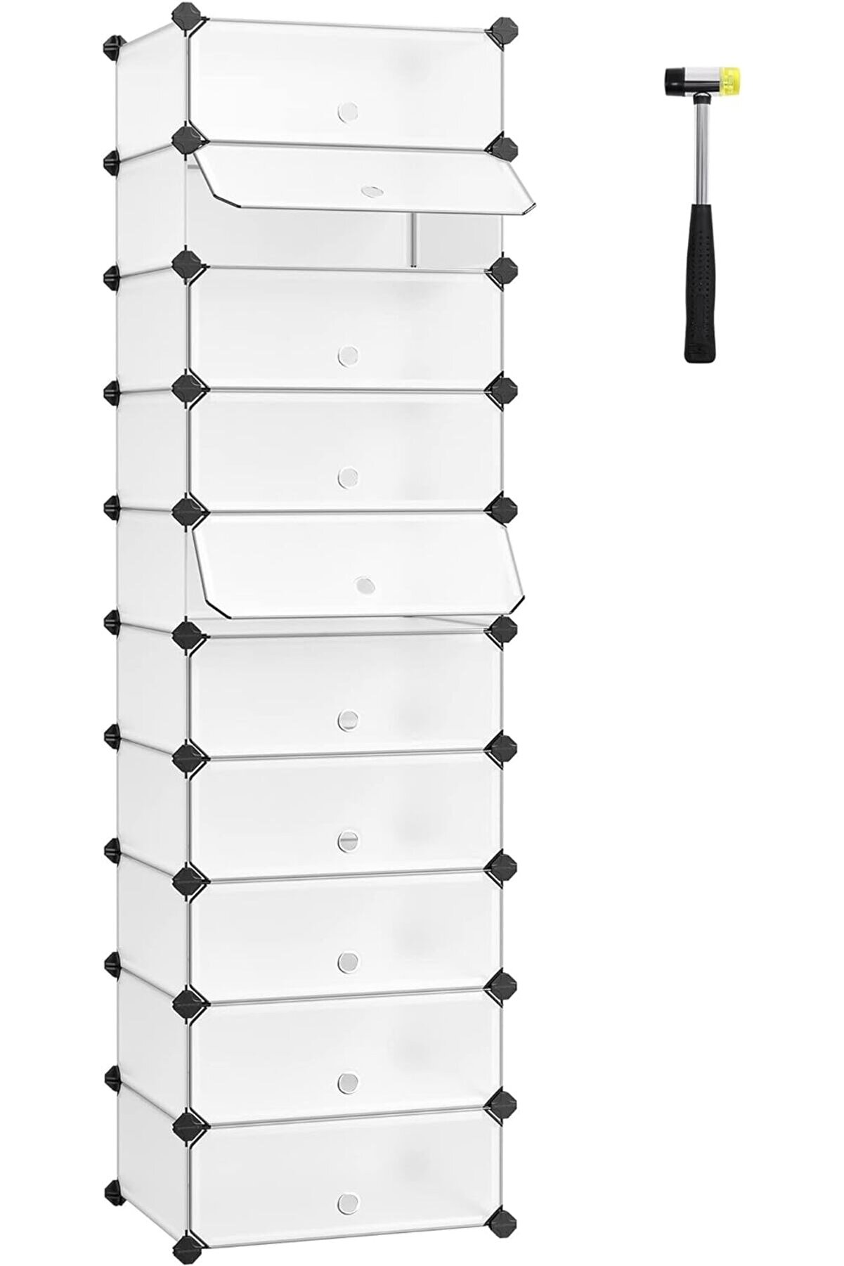 STOREMAX shopverse Plastik Ayakkabı Rafı, Dikdörtgen 10'lu Sistem, Beyaz LPC10W trendflick 1014773