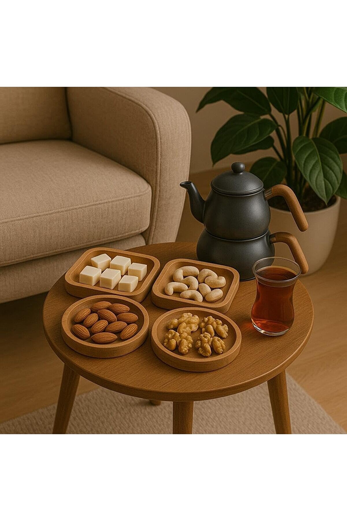 STOREMAX shopverse Ahşap Çerezlik ve Kahvaltılık – 4 Parçalı Sunum Tabağı T13 trendflick 1014773