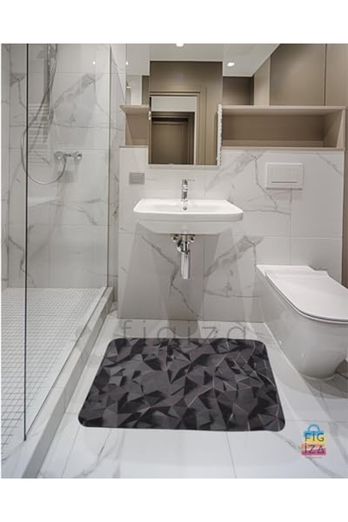 Shopverse Paspası Süper Su Emi̇ci̇ Kaymaz Tabanlı Paspas Lavabo Paspası (60 * 40Cm) Trendfli̇ck 1014773