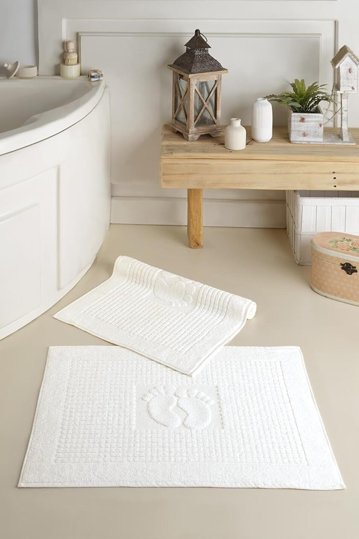 STOREMAX shopverse Tekstil Mat | 2 Adet Ayak Havlusu, Paspası, Havlu Paspas Beyaz trendflick 1014773