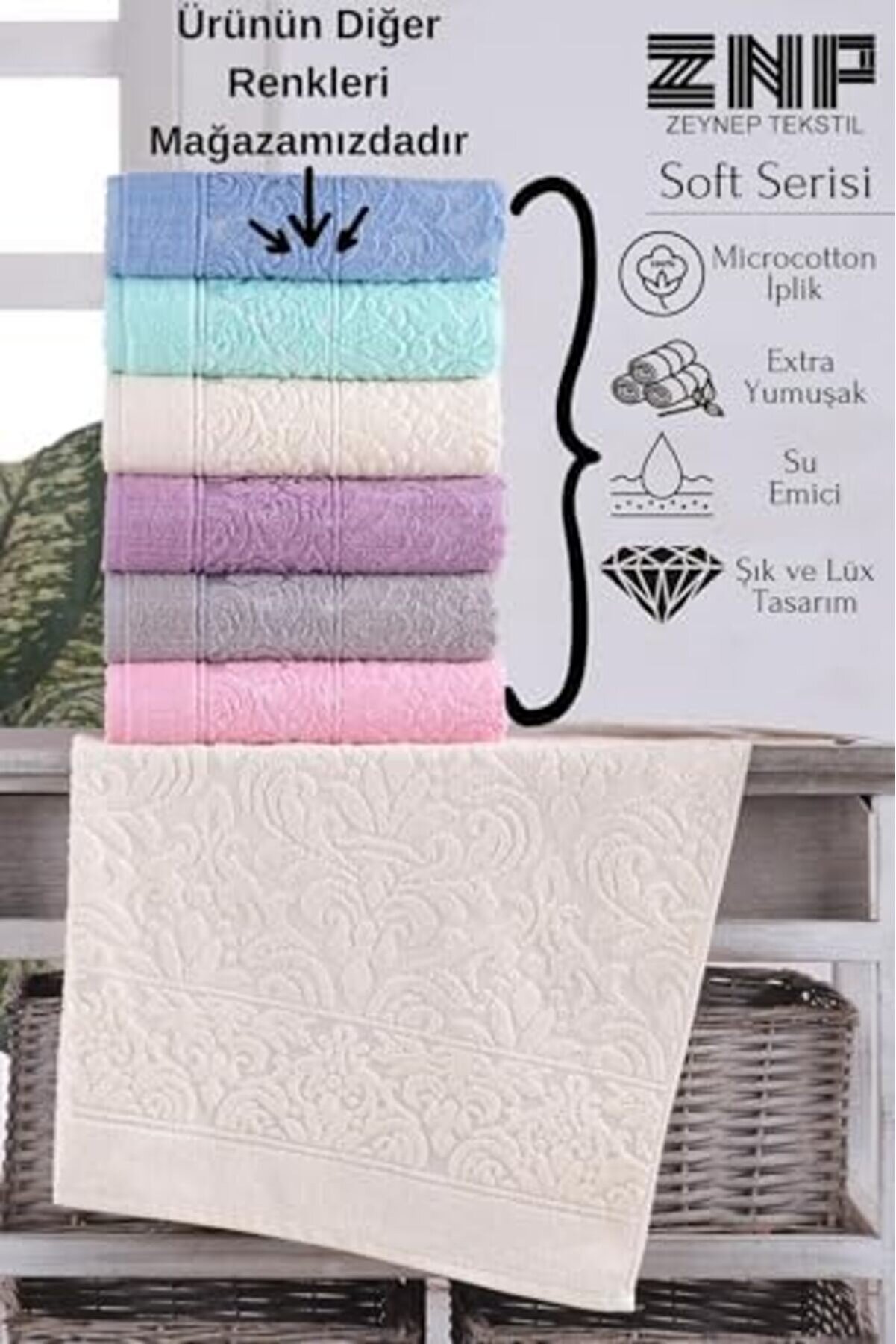 Shopverse Teksti̇l Soft | 2 Li̇ 50X90 Cm El&Y&uuml;z Havlu Seti̇ Pembe Trendfli̇ck 1014773