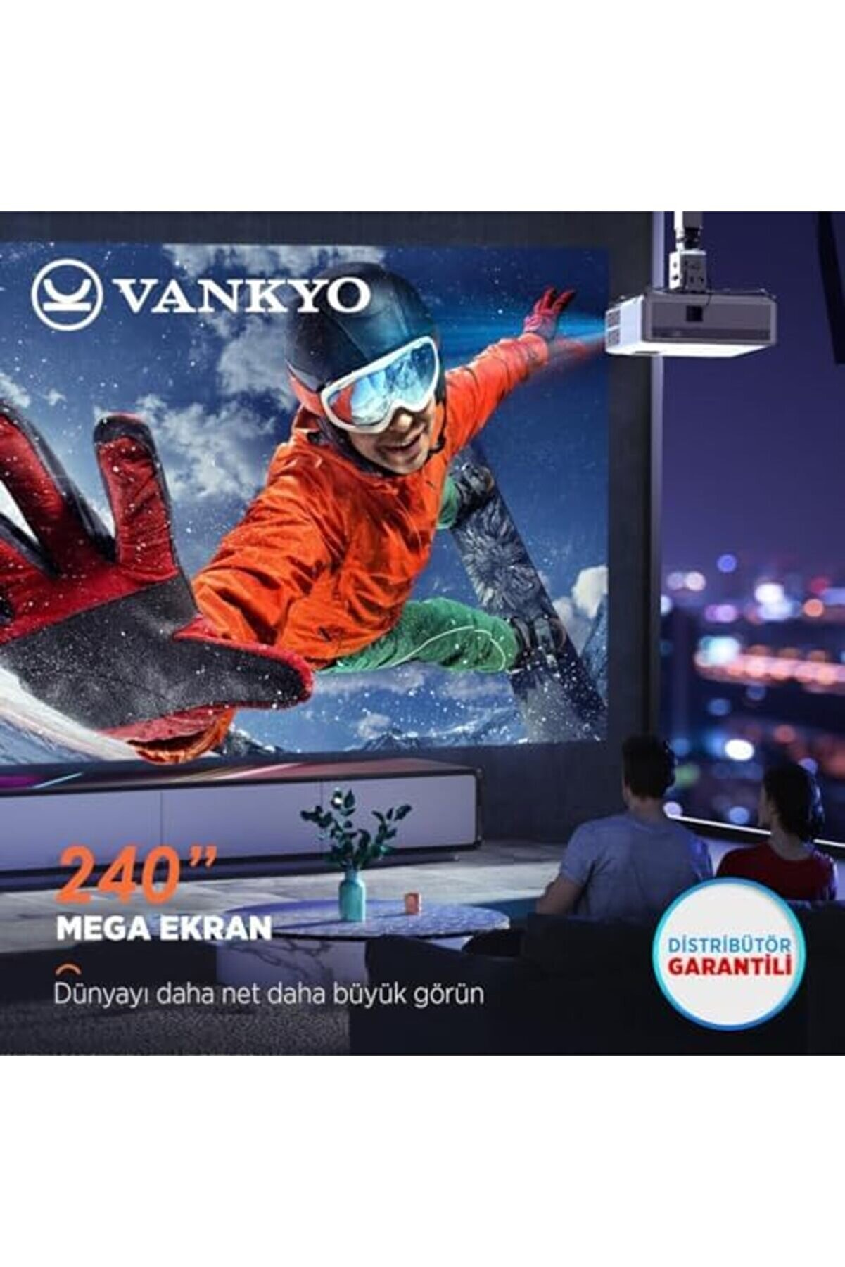 Goldwhi̇rl Sunspark 500W 5G Wi̇-Fi̇ + 5.1 1080P Destekli̇ Projeksi̇yon Ci̇hazi̇ - Lcd Led - 240 Inç Yansi̇tm