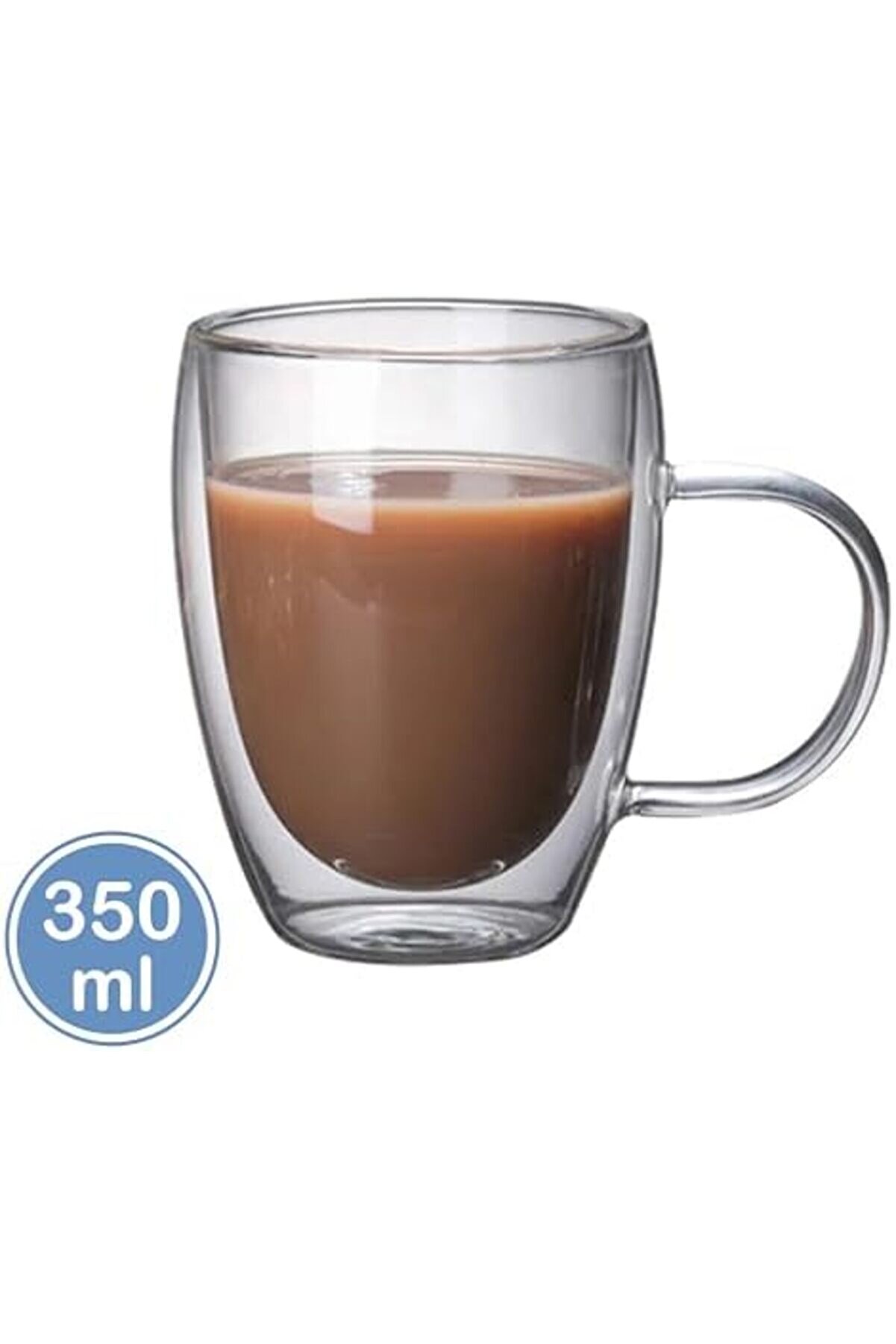 Shopverse 350Ml Çi̇ft Katmanlı Kulplu Cam Trendfli̇ck 1014773