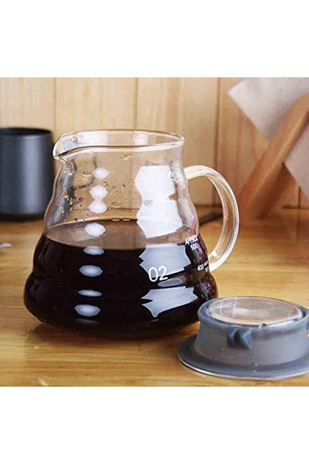 Shopverse Cam Dri̇p Kahve Servi̇s Sürahi̇si̇ - Dri̇p Coffee - 600 Ml - Dayanıklı Borosi̇li̇kat Cam, Çok Ren