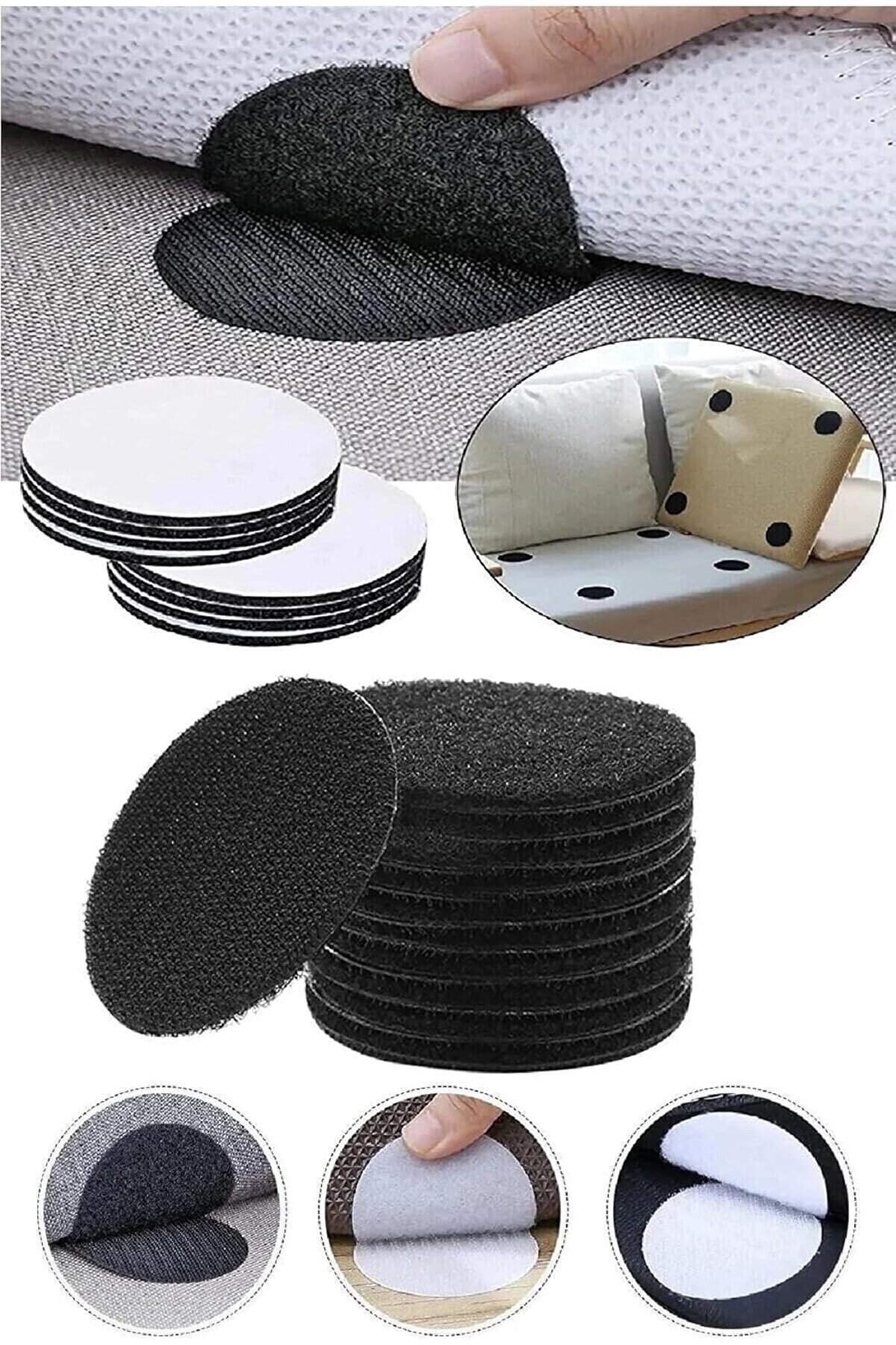 STOREMAX shopverse 10'lu Halı Kilim Koltuk Örtüsü Sabitleyici Kaydırmaz Yıkanabilir Kendinden Yapışkanlı