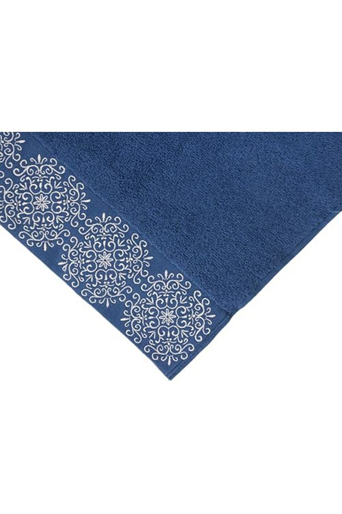 Shopverse Sty Nakışlı Laci̇vert Havlu 50X90 Trendfli̇ck 1014773