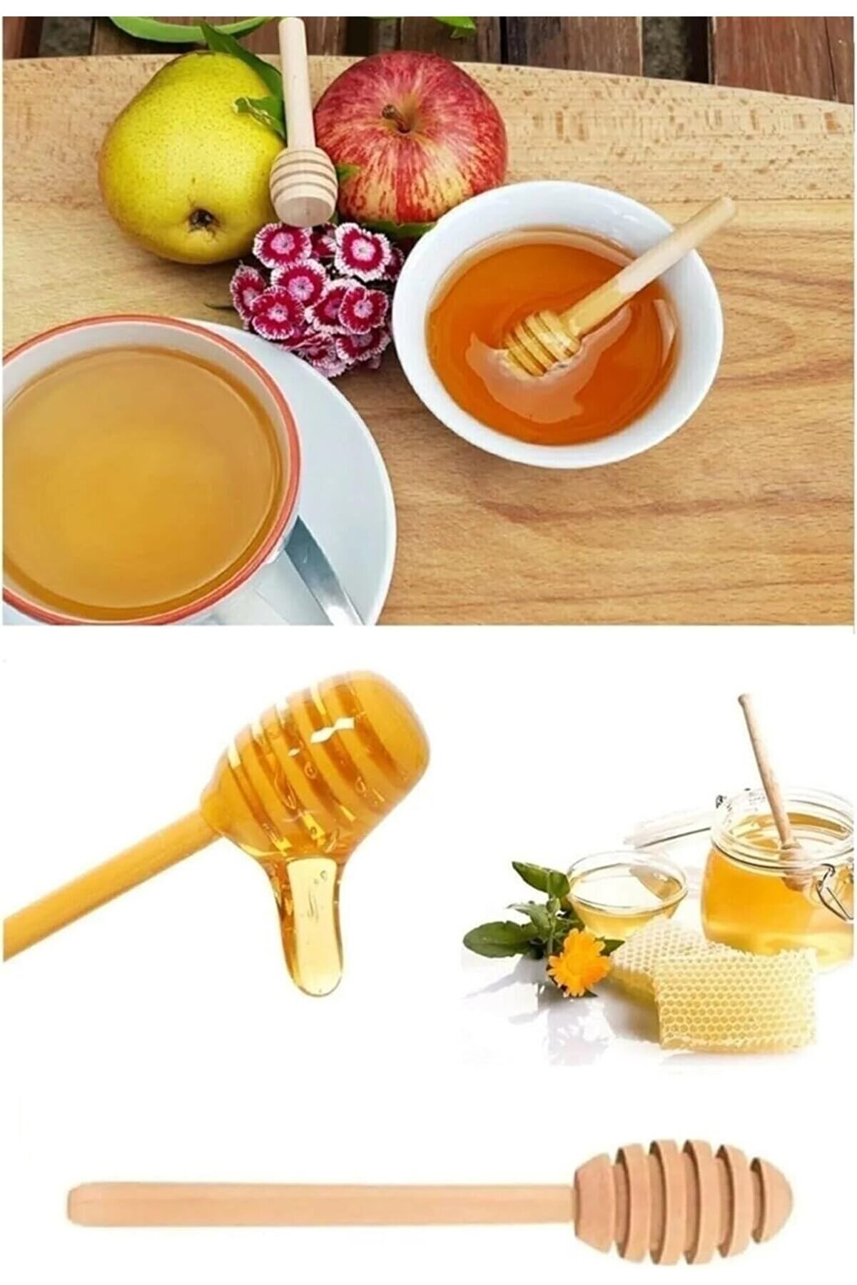 STOREMAX shopverse 4 Adet Özel Üretim El Yapımı Ahşap Bal Kaşığı, 4'lü Ahşap Bal Kaşığı trendflick 10147