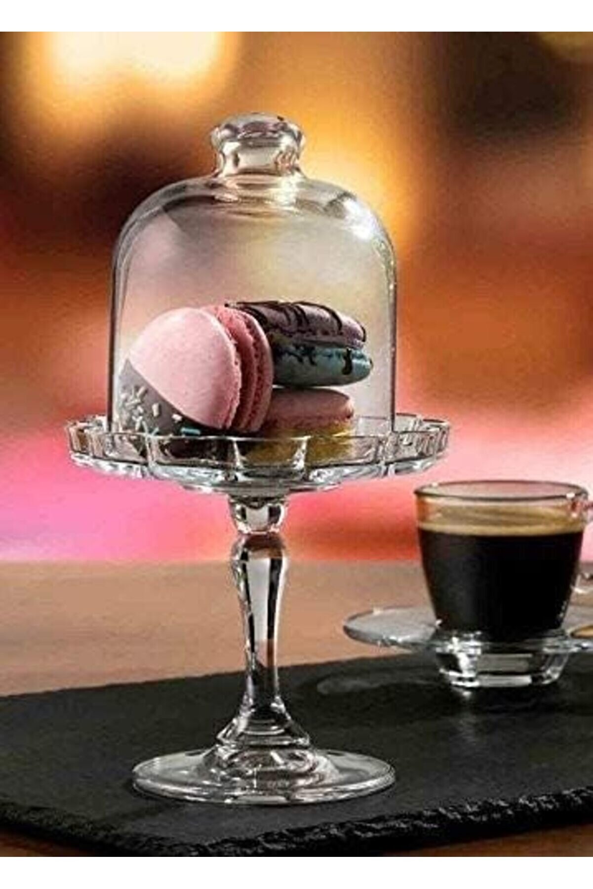 Shopverse Mi̇ni̇ Pati̇sseri̇e Ayaklı Cam Kapaklı Servi̇s Tabağı Trendfli̇ck 1014773