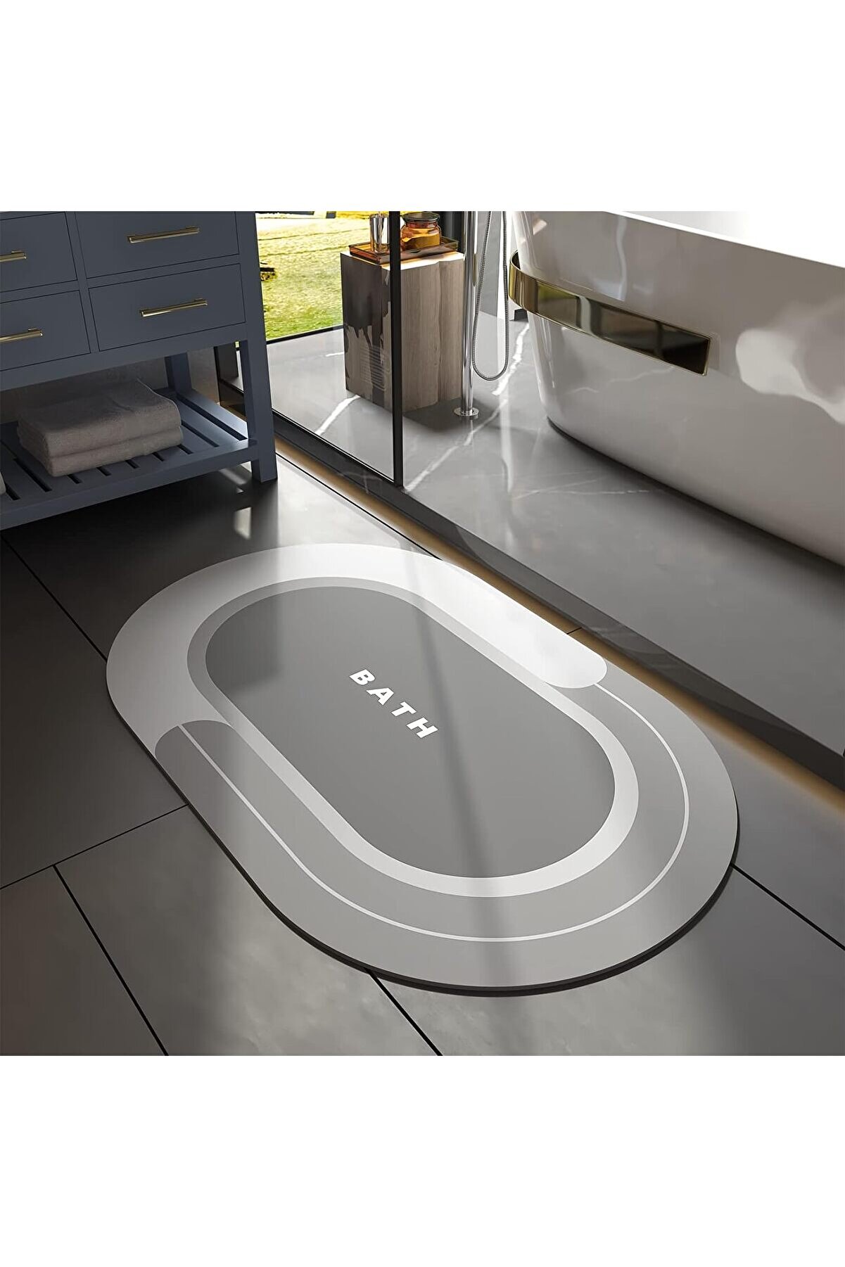 STOREMAX shopverse Paspası - Emici Kaymaz Hızlı Kuruyan Lekeye Dayanıklı Halı - Dış Mekan K&uuml;vet Duş Odası i&ccedil;i