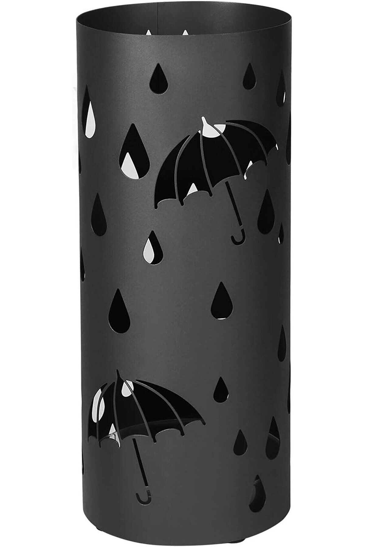 STOREMAX shopverse Metal Şemsiye, Yuvarlak Şemsiye, Damlama Kasesi, Kancalı, 49 x Çap 19,5 cm, Siyah, Luc23B