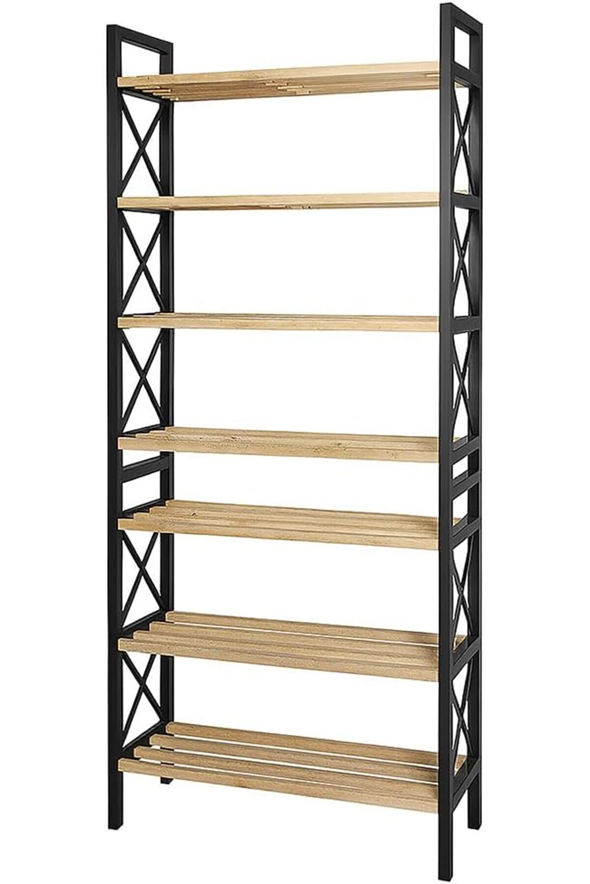 STOREMAX 8 Katlı Çok Amaçlı Raf – 47x18x127 cm, MDF ve Plastik Malzeme, Kurulum QR Kodlu, Modern ve Dekoratif