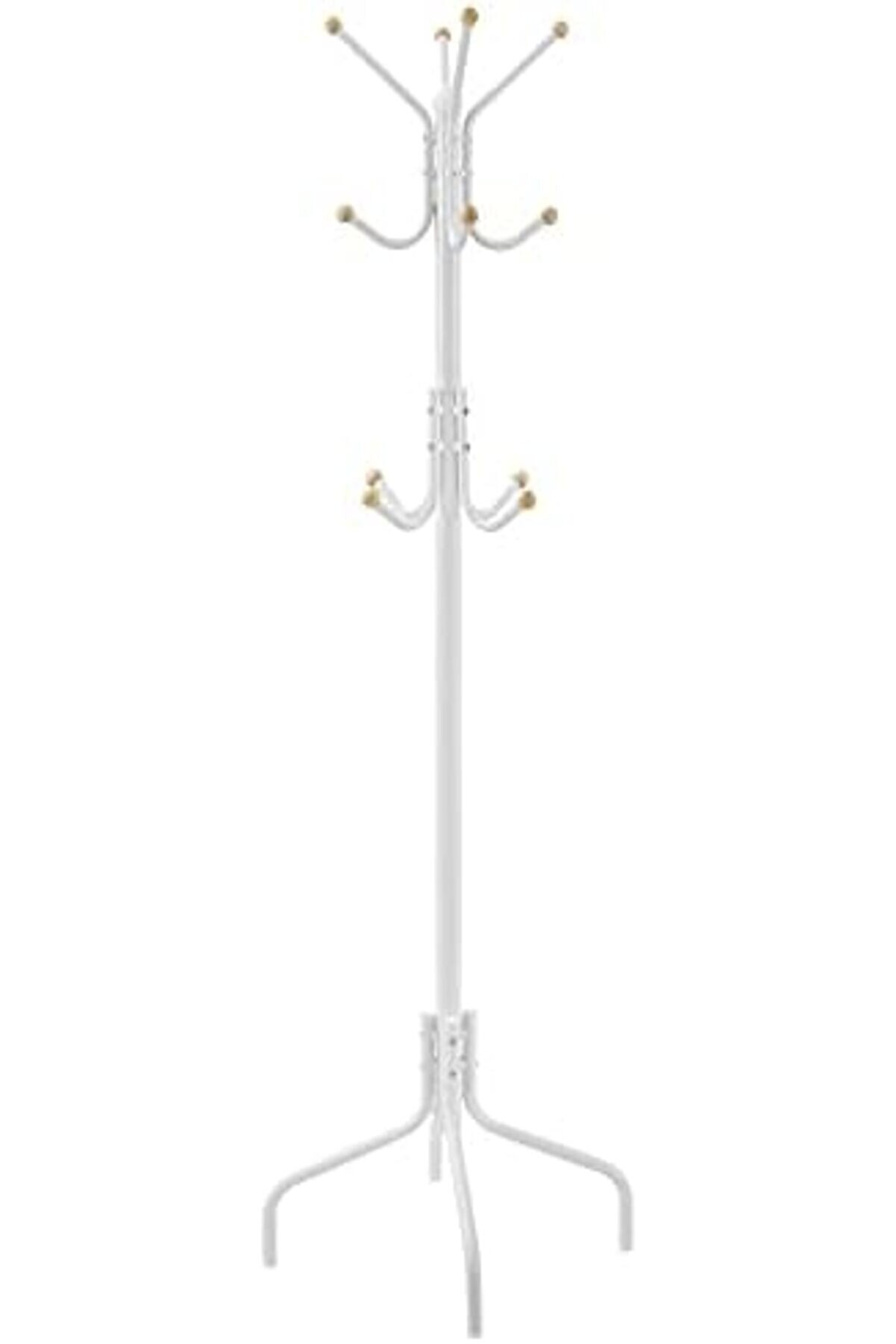 , Askısı, Metal, 12 Kancalı,, 4 Ayak, Manto, Şapka, &Ccedil;anta, Kori̇dor, Yatak Odası, Ofi̇s İ&ccedil;i̇n, Beyaz Rc