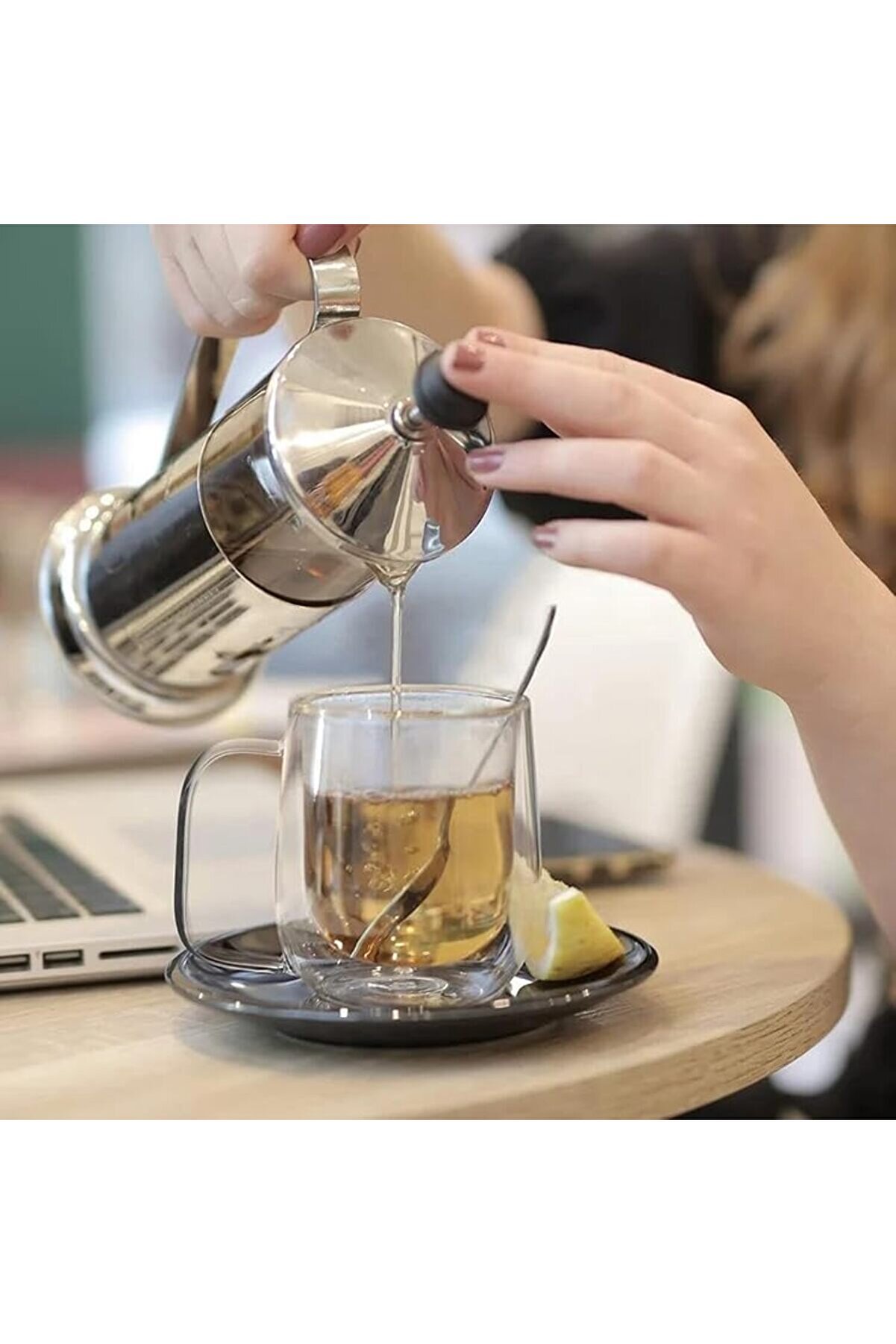 Shopverse 2 Adet Çi̇ft Ci̇darlı Cam Kupa 250 Ml Çi̇ft Camlı Kupa Glass Trendfli̇ck 1014773