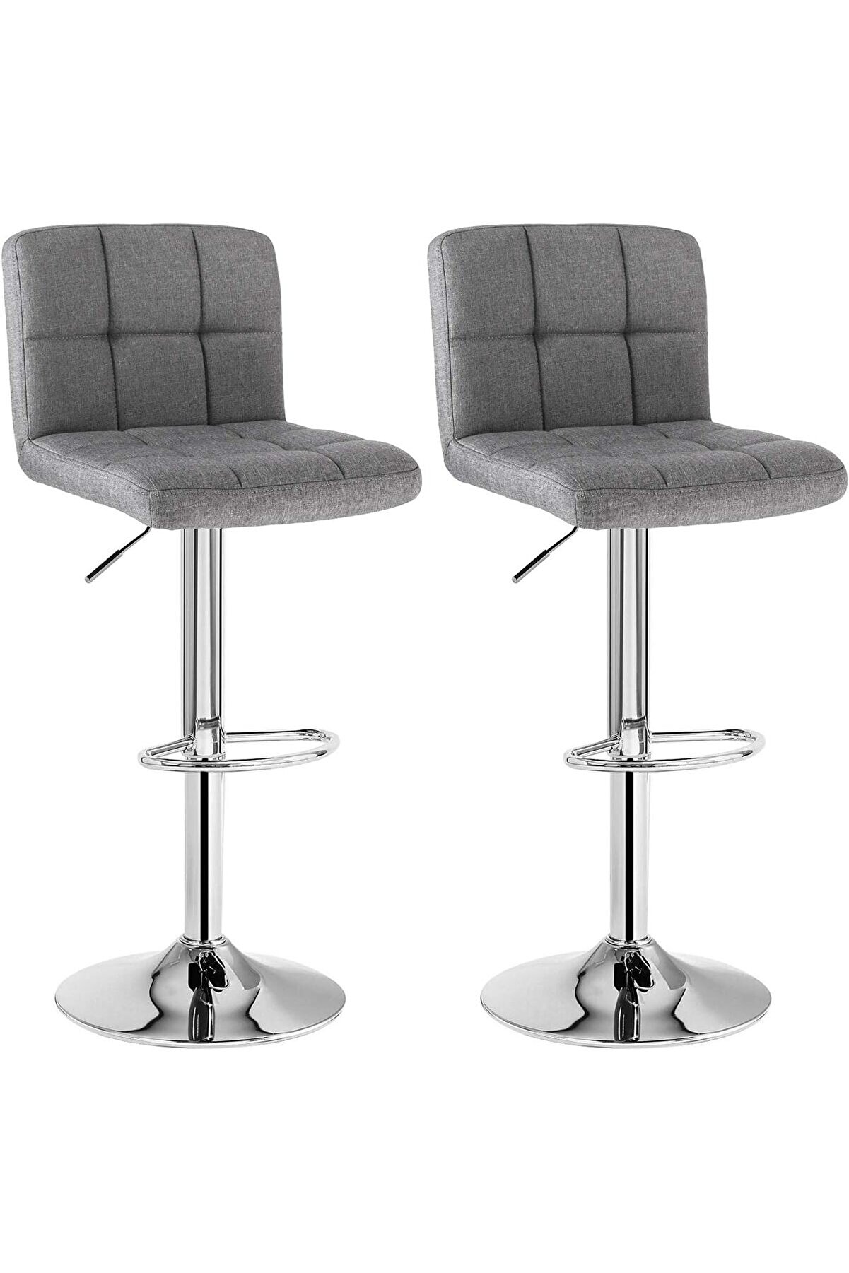 STOREMAX shopverse Arkalıklı Bar Taburesi Yüksekliği Ayarlanabilir Gri 44,5 x 38 x 115 cm trendflick 1014773