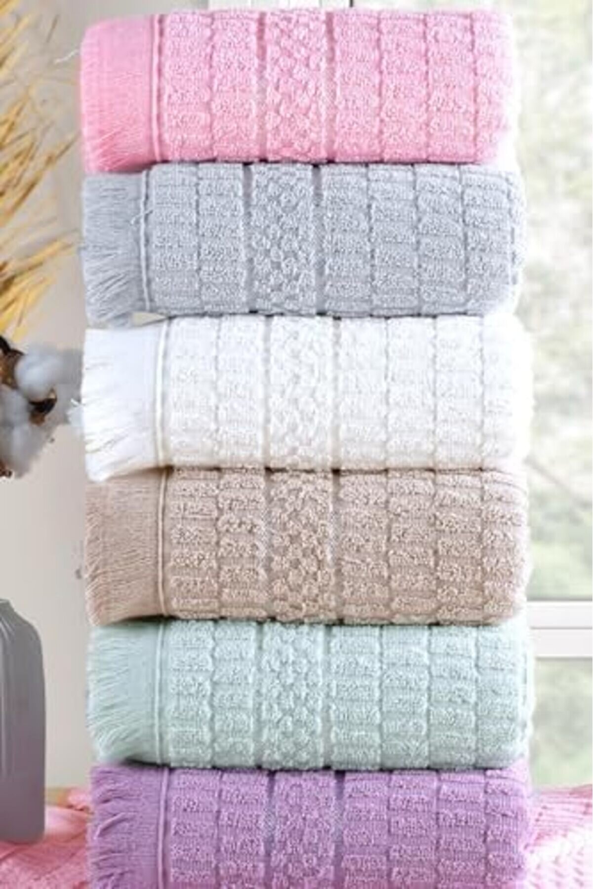 Shopverse Teksti̇l Aysu | 6 Lı 50X90 Cm El&Y&uuml;z Havlu Seti̇ Pembe Trendfli̇ck 1014773