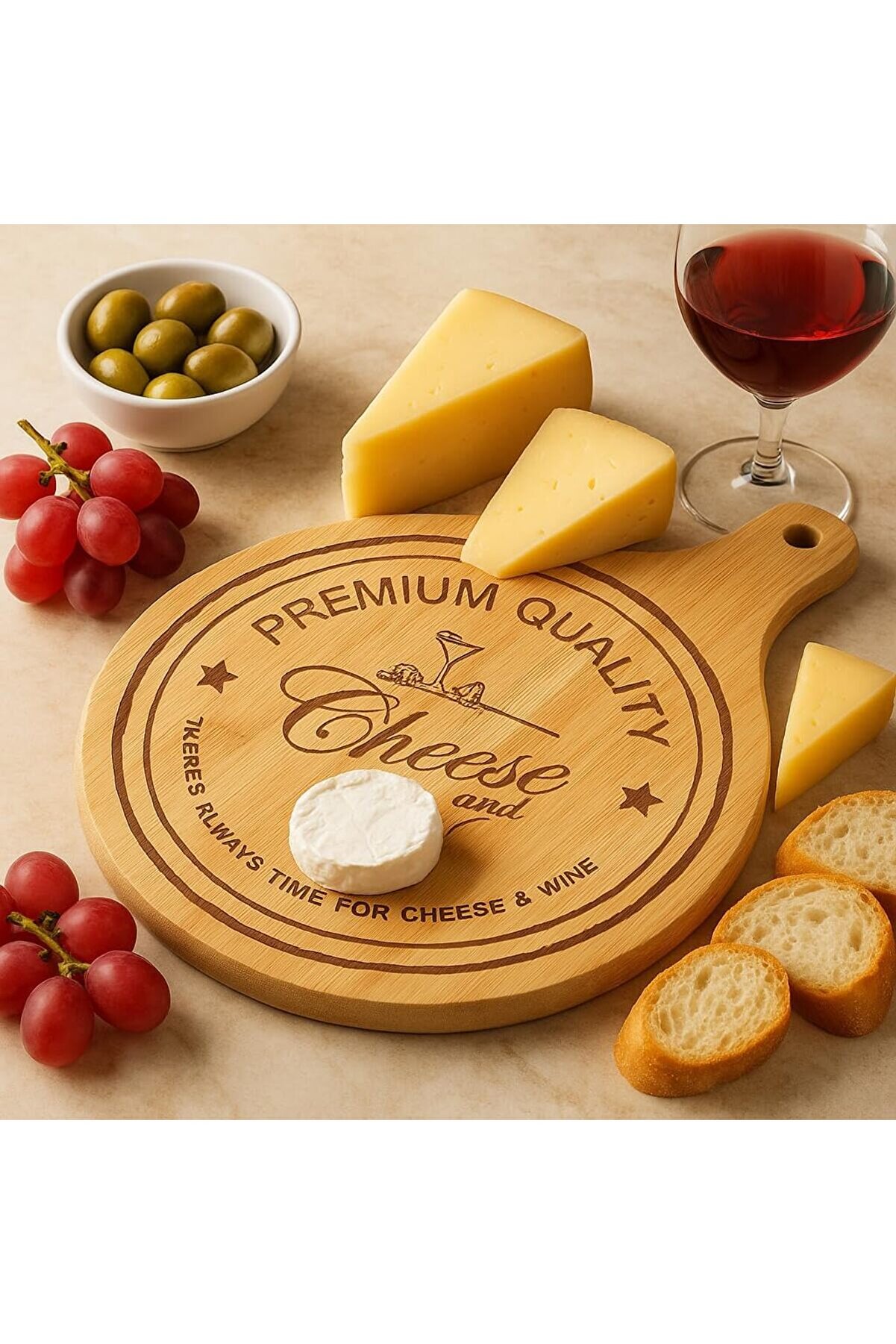 STOREMAX buyflair Bambu Peynir Sunum Tabağı, Tek Kişilik Bambu Sunum Tabağı | ve Şık - Lezzetli Atıştırmalıkl
