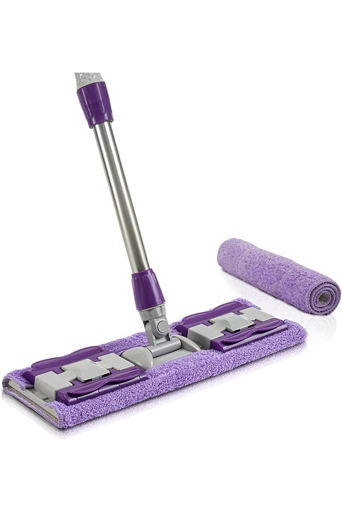 STOREMAX goldwhirl Yedek Mikrofiber Bezli Mandallı Mop, Sıkıştırmalı, Uzayabilir Teleskopik Saplı, 360 Derece