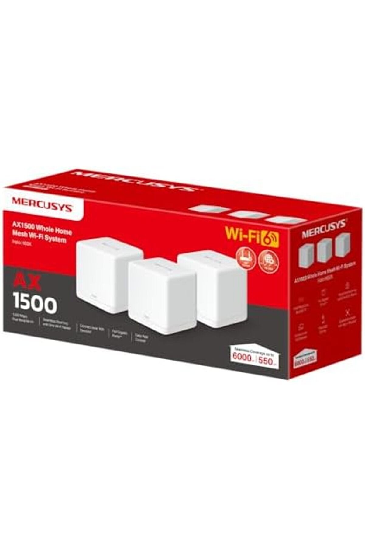 Shopverse H60X 3-Pack, Ax1500Mbps, -Band, Gi̇gabi̇t Portları, 100 E Kadar Ci̇haz Bağlanabi̇li̇r, 550
