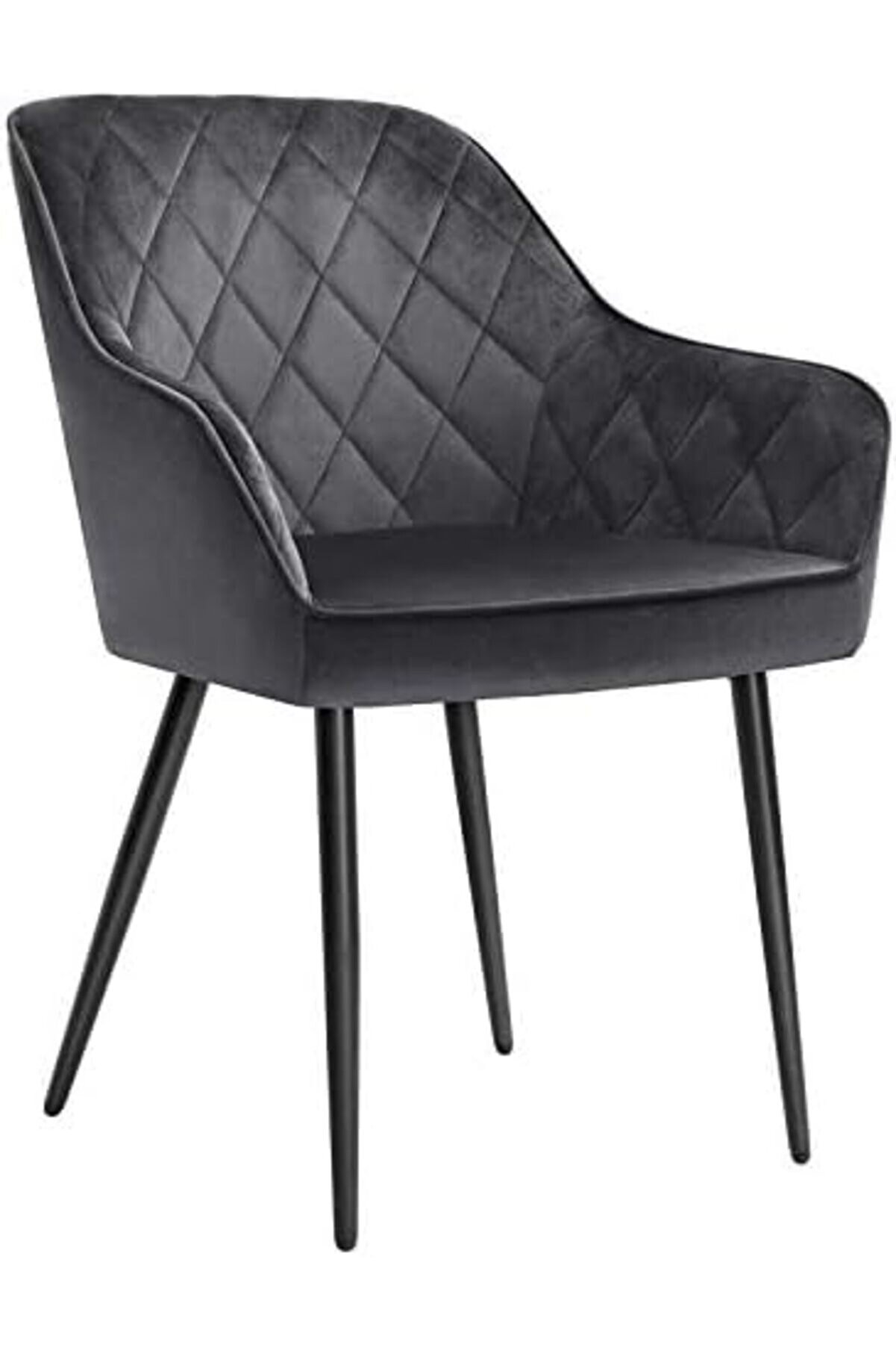 Shopverse Yemek Odası, Koltuk, Kolçaklı, Dolgulu, Metal Ayaklar, Kadi̇fe Kılıf, 110 Kg Taşıma Kapasi̇t