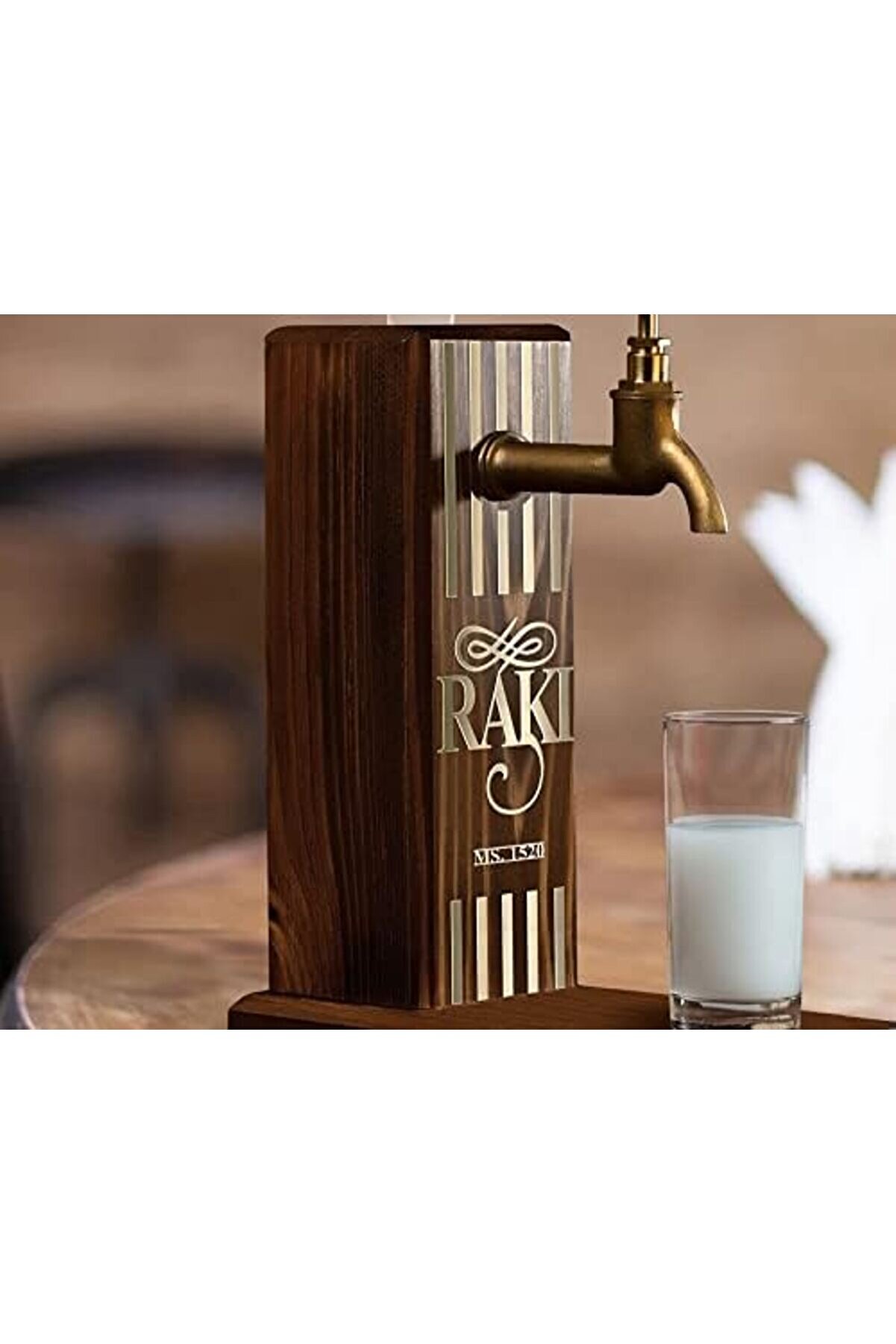 Shopverse Özel Rakı Baskılı Musluklu Ahşap İçki̇, İçki̇ Çeşmesi̇, Doğum Günü Hedi̇yesi̇, Ev Hedi̇yesi̇, İçe