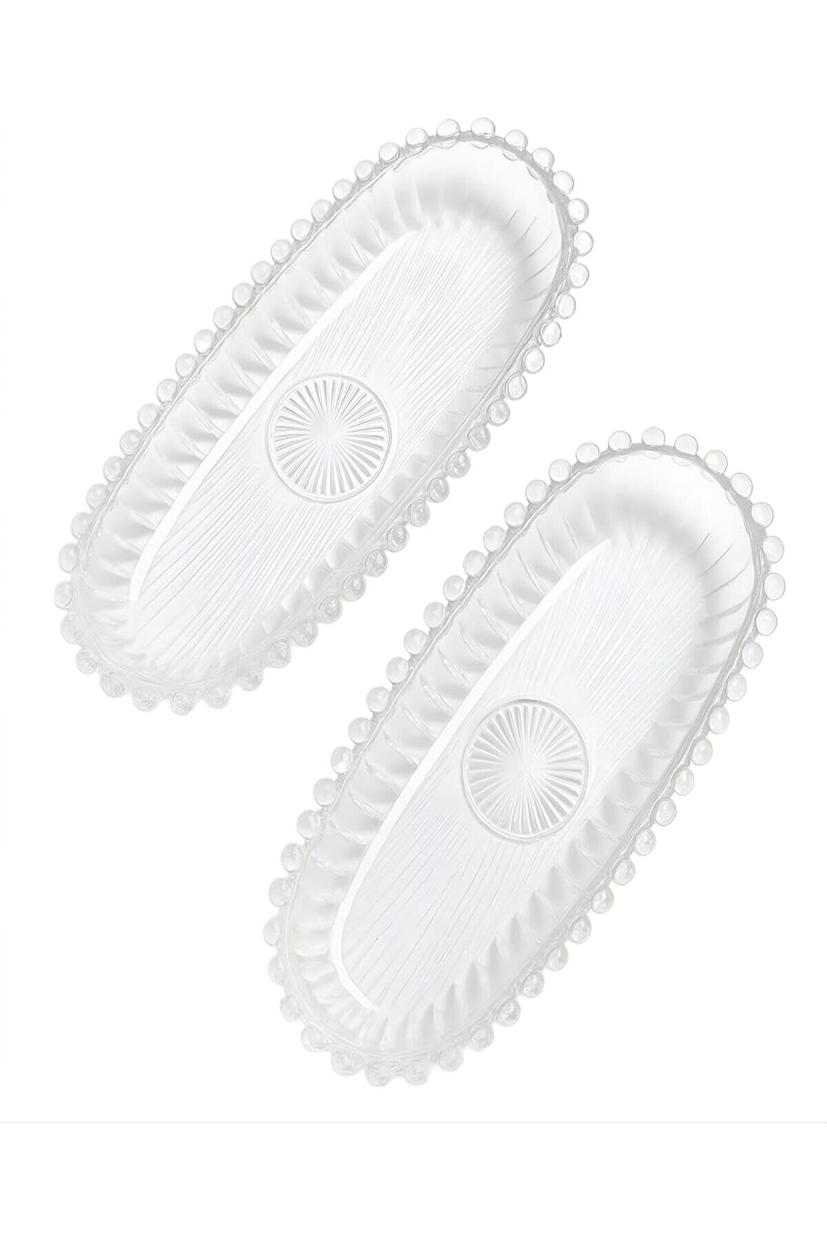 STOREMAX HİGH-TECH 2 Adet Cam Sunum Tabağı, Kayık Tabak, Servis Tabağı, Salata Tabağı