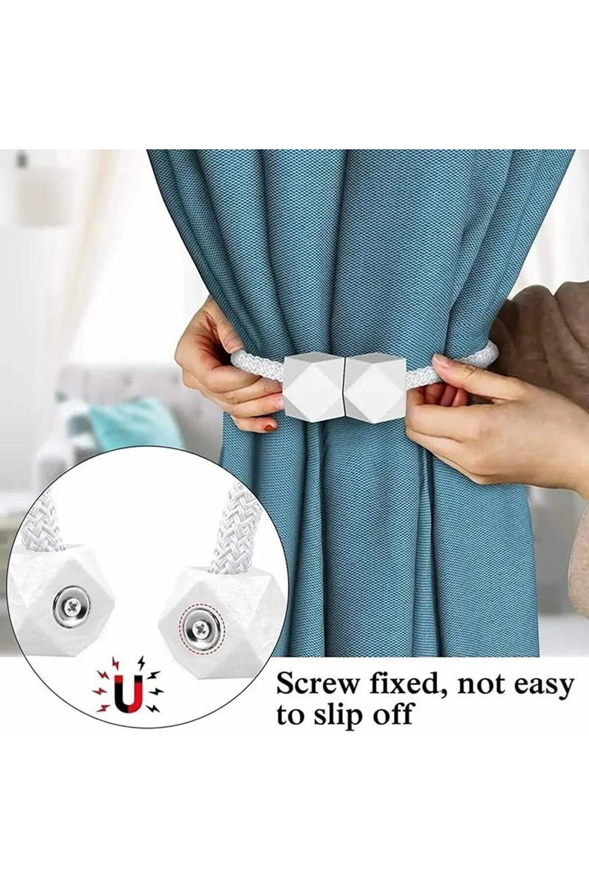 Shopverse 2 Adet Manyeti̇k Kli̇pleri̇ İ&ccedil; Dekorasyon Kare Model Toplayıcı Toka Tutucu Aksesuarı Trendfli̇