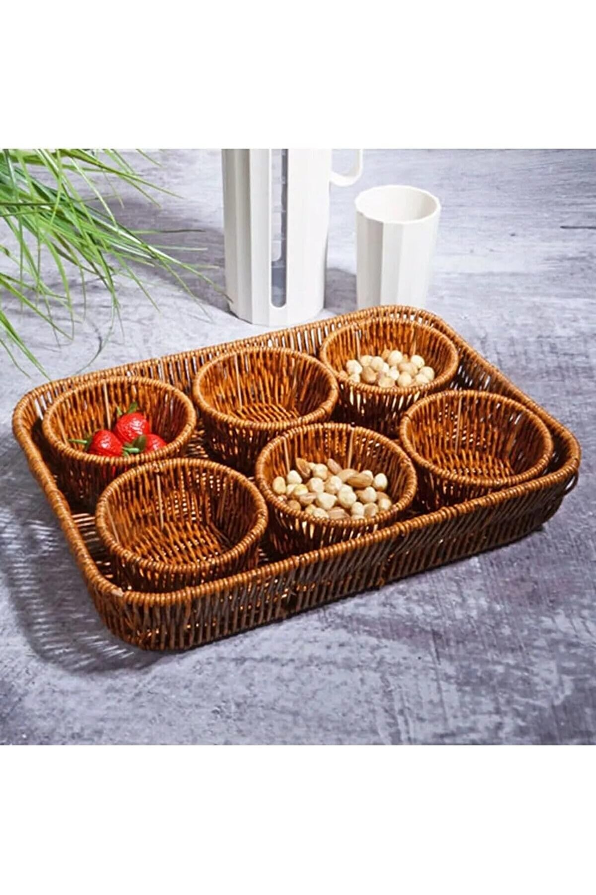 STOREMAX shopverse Wicker 7'li Tepsili Çerezlik Set trendflick 1014773