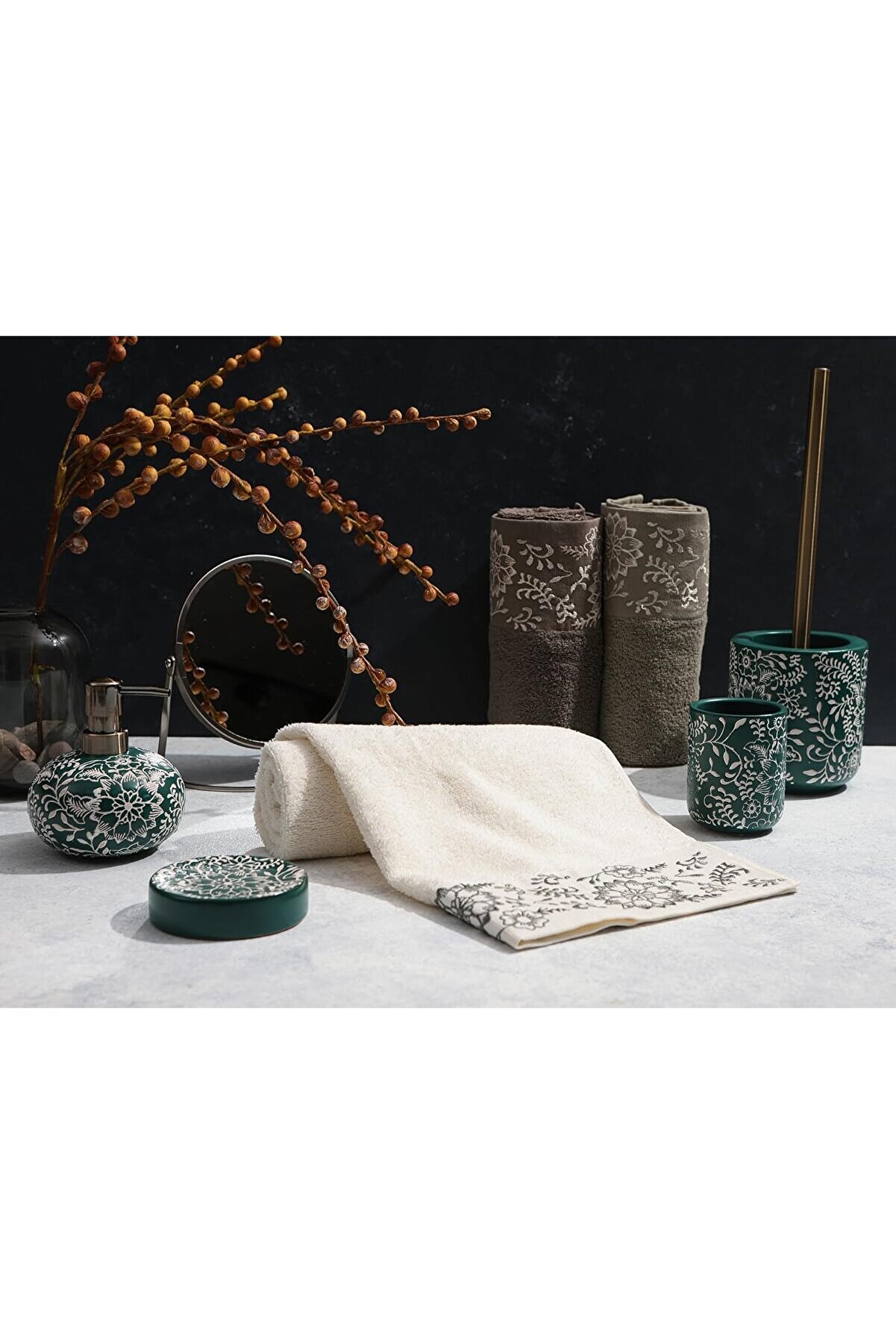 STOREMAX shopverse Sty Akra Nakışlı Krem Havlu 50X90 trendflick 1014773