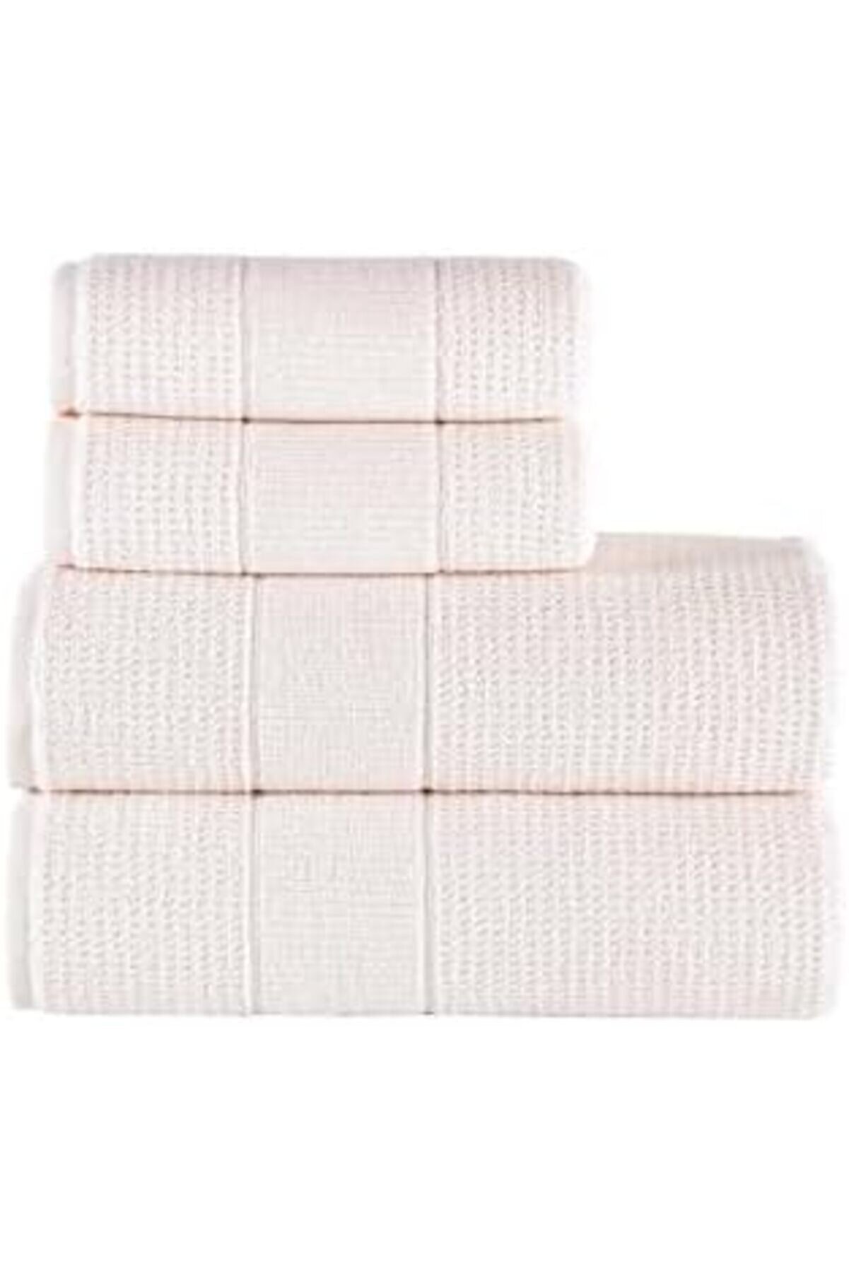 Shopverse Teksti̇l | 50X90-70X140 Cm 4 L&uuml; Havlu Seti̇,%100 Pamuklu Havlu Takımı Krem Trendfli̇ck 1