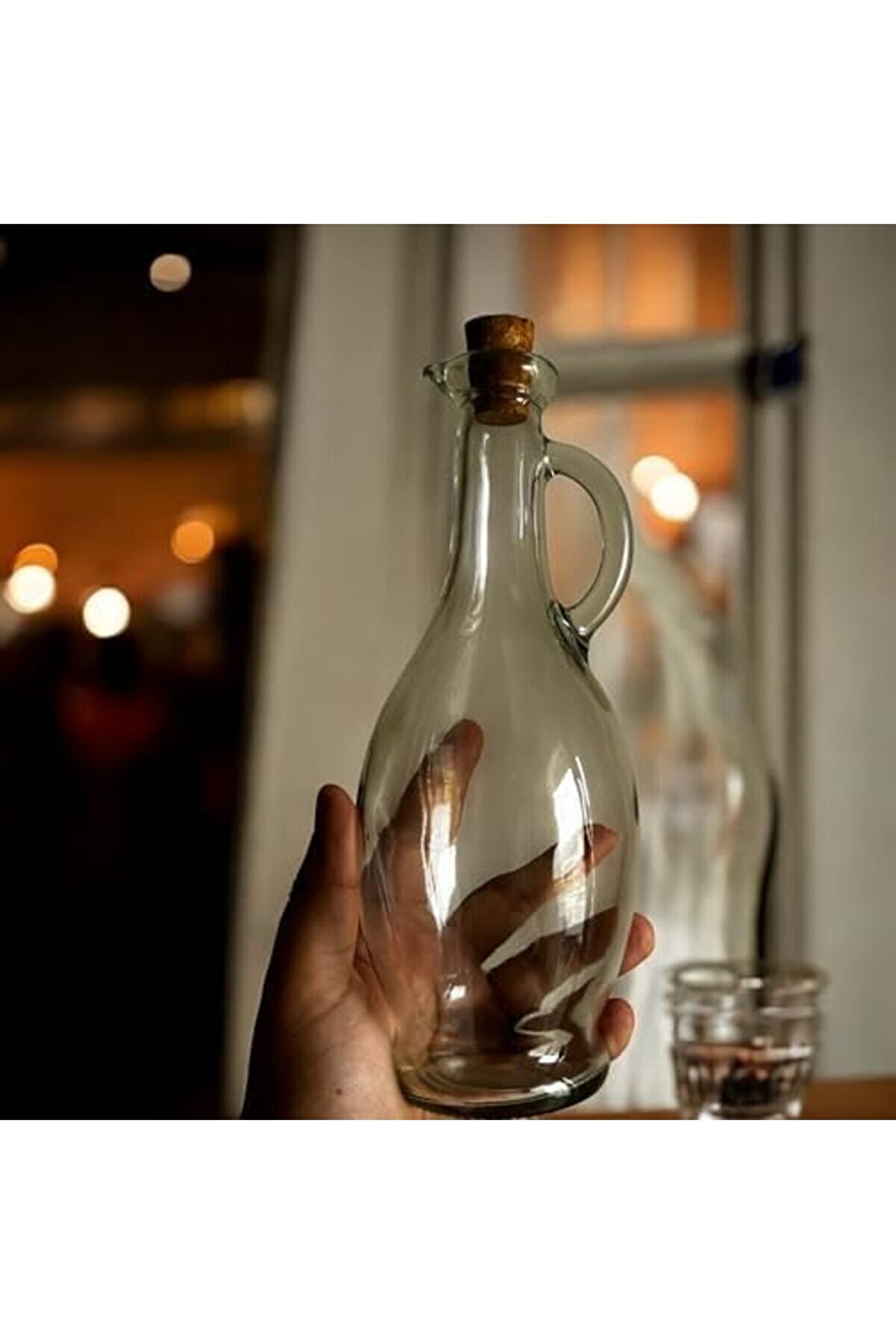 Goldwhi̇rl 500 Ml Cam Yağdanlık & Si̇rkeli̇k – Şık Tasarım, Tutma Sapı Ve Mantar Kapak, Yağ Ve Si̇rke Su