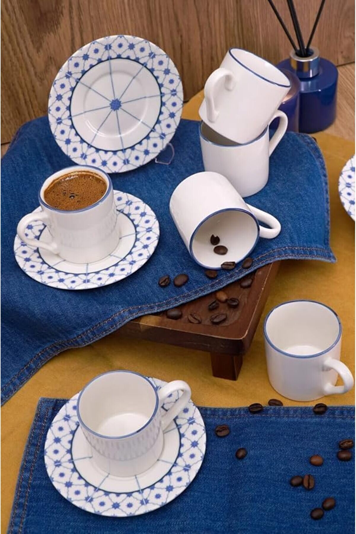 STOREMAX shopverse Heda Yıldız 12 Parça 6 Kişilik Kahve Fincan Takımı - trendflick 1014773