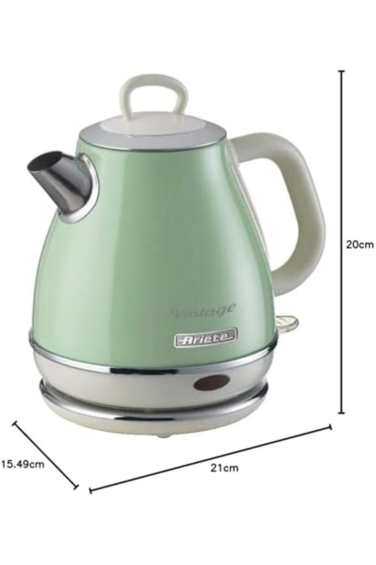 Shopverse Elektri̇kli̇ Su Isıtıcı 1 Li̇tre Yeşi̇l 2868/04 - Paslanmaz Çeli̇k, Retro Kettle, 1630 Watt, Ot