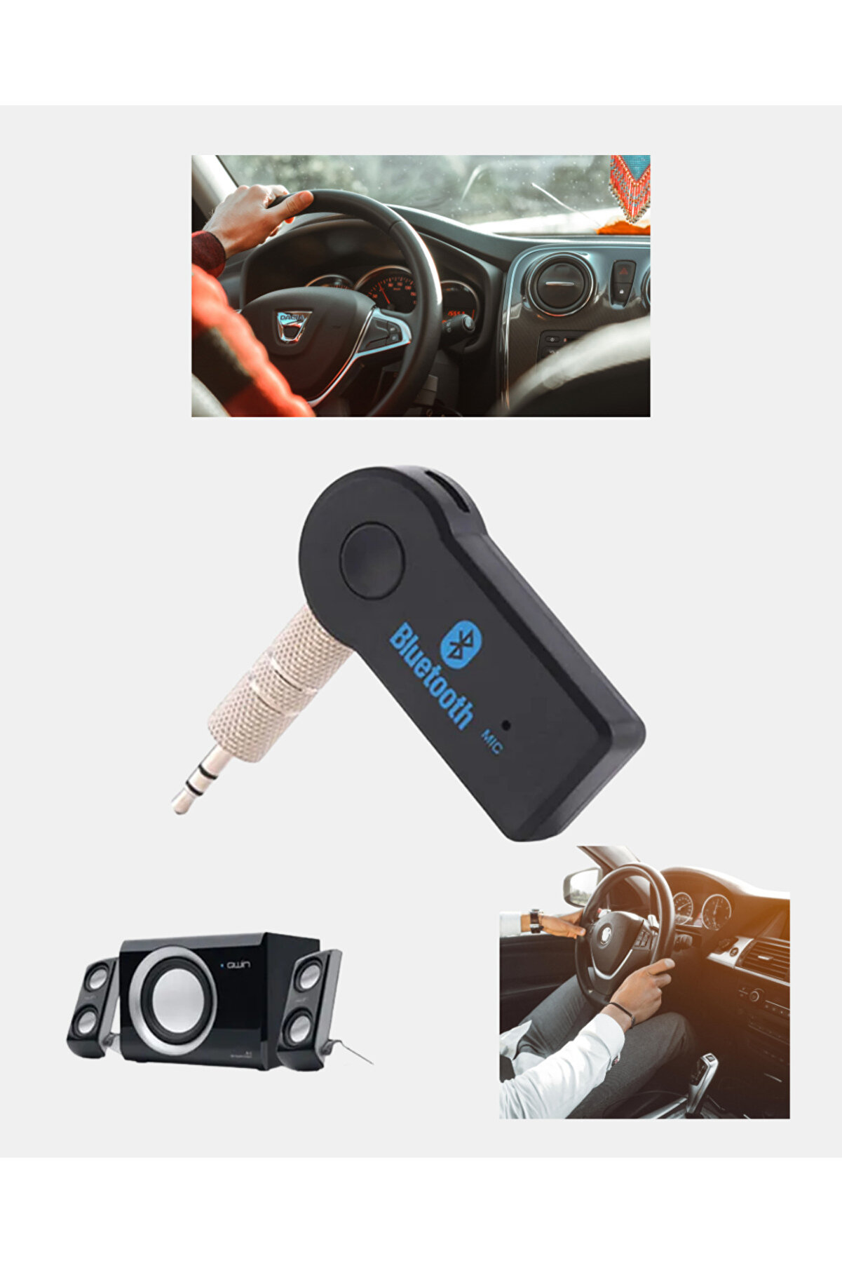 Buğz Bluetooth Araç Ki̇ti̇ Aux Mp3 Çalar Kablosuz Eller Serbest Ci̇haz