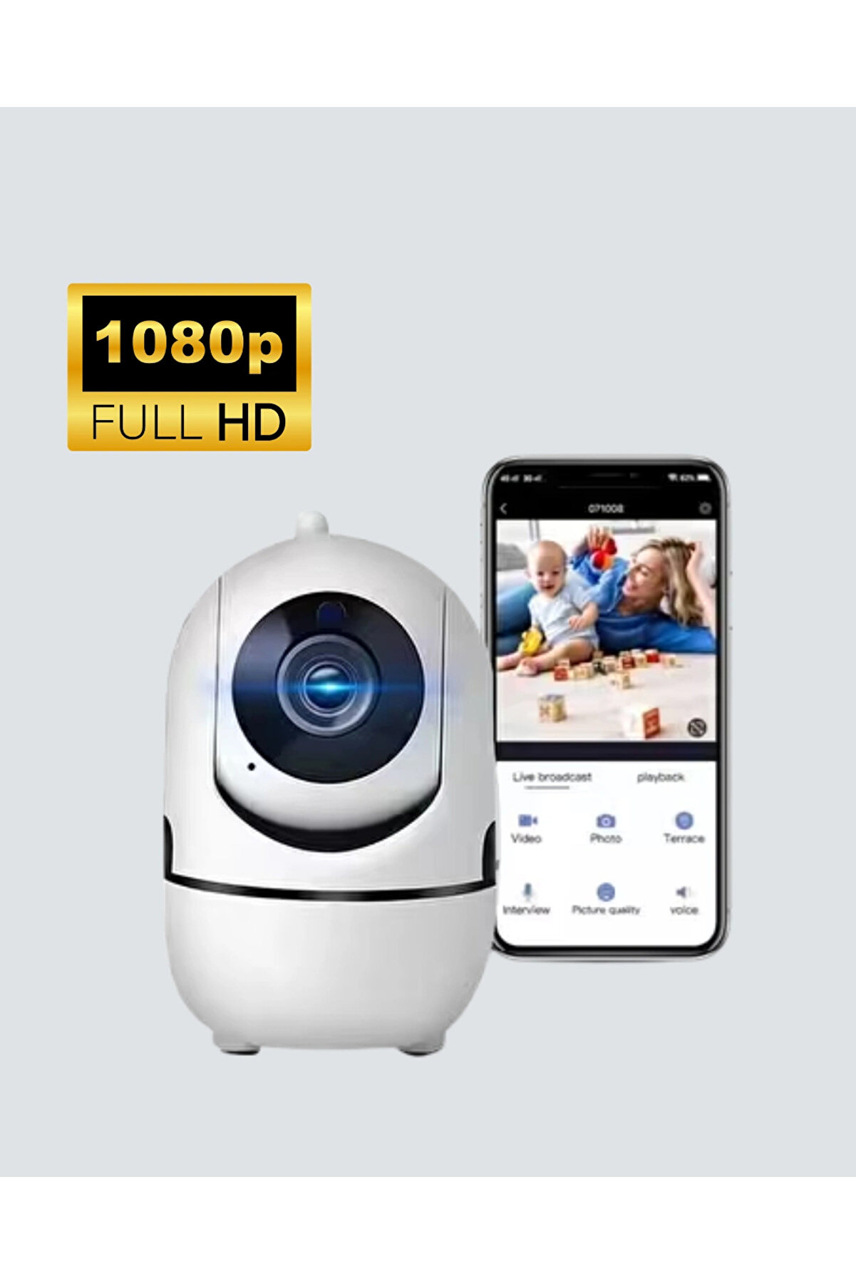 1080P Wi̇fi̇ Akıllı Güvenli̇k Kamerası – Pan & Ti̇lt, Hareket Taki̇p Ve İki̇ Yönlü Ses