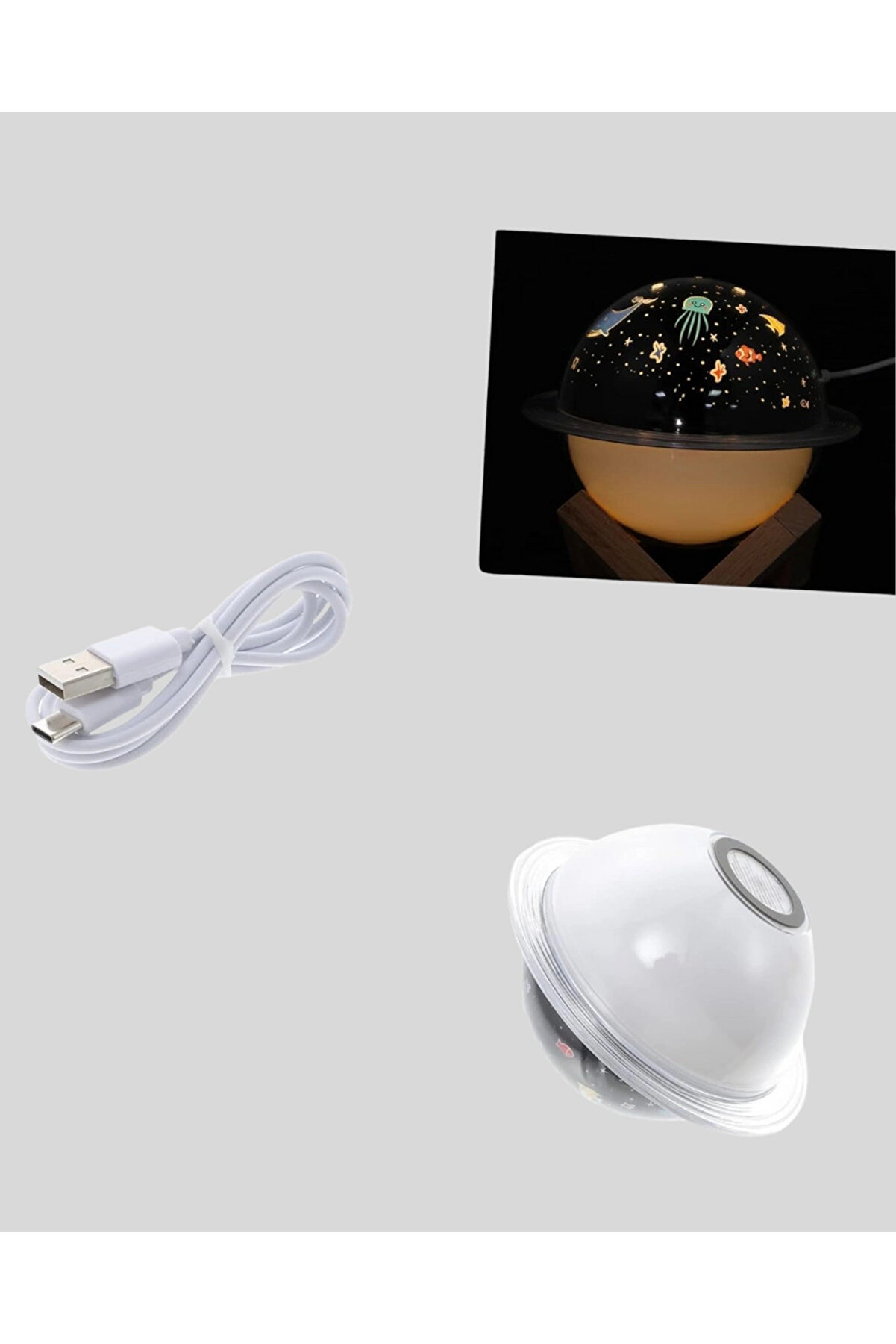 Projektör Işıklı, Aromaterapi̇ Uyumlu Mi̇ni̇ Masaüstü Hava Nemlendi̇ri̇ci̇ Ci̇haz