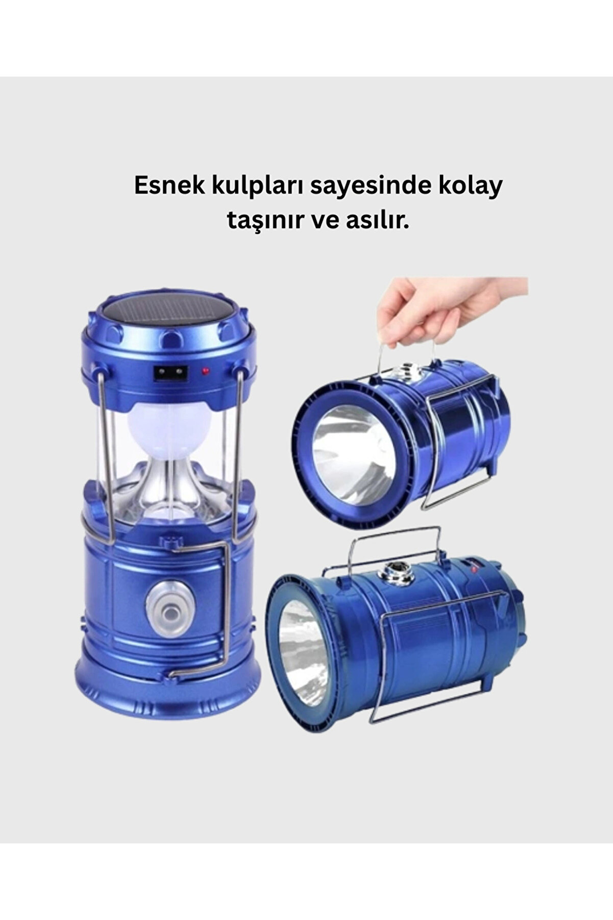 Güneş Enerji̇li̇ Kızaklı Şarjlı Büyük Boy Kamp Feneri̇ – Usb Çıkışlı, Katlanabi̇li̇r, Çok Fonksi̇yonlu