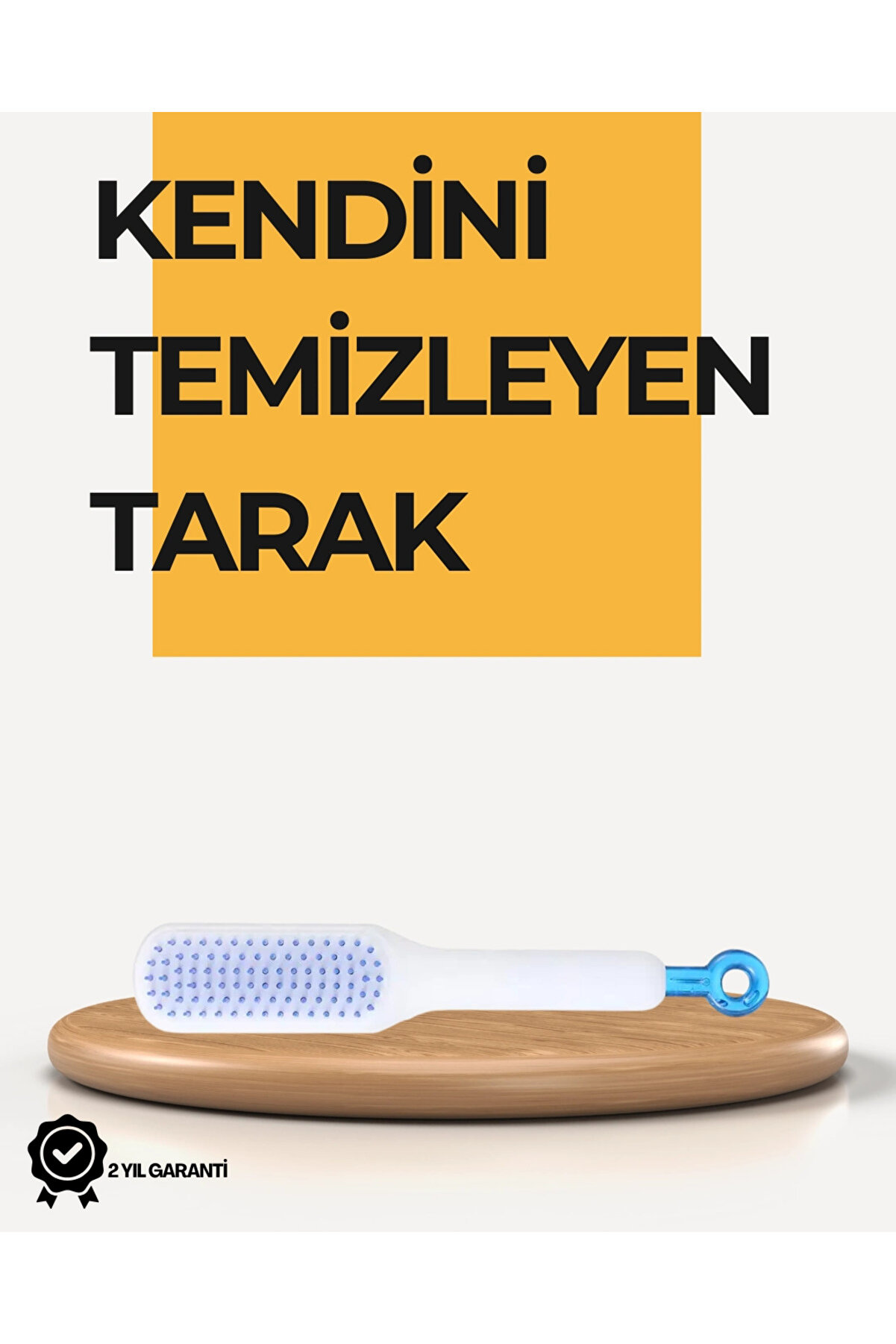 gizmurstore Kendi Kendini Temizleyen Sa&ccedil; Tarağı &ndash; Anti-Statik, Silikon U&ccedil;lu, ABS Malzeme, 22x4 cm