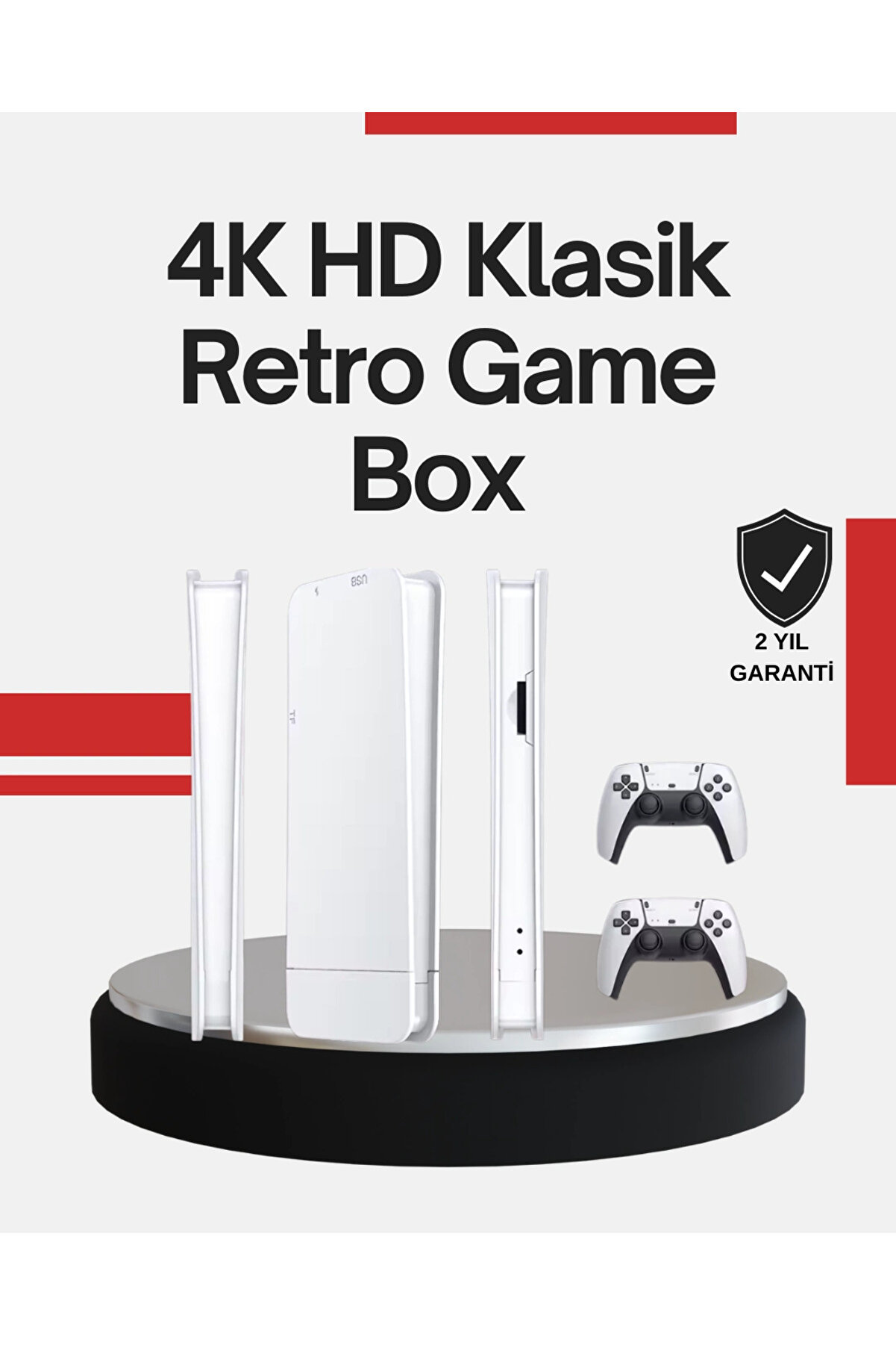 gizmurstore 2 Kollu Kablosuz 4K TV Uyumlu Klasik Oyun Konsolu
