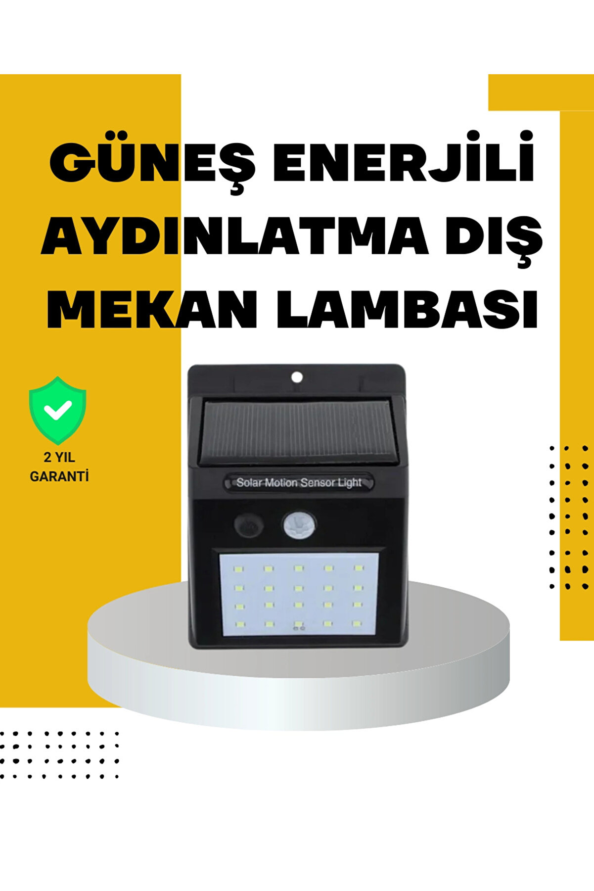 gizmurstore 144 LED'li Geniş Aydınlatma Alanına Sahip Güneş Enerjili Güvenlik Lambası