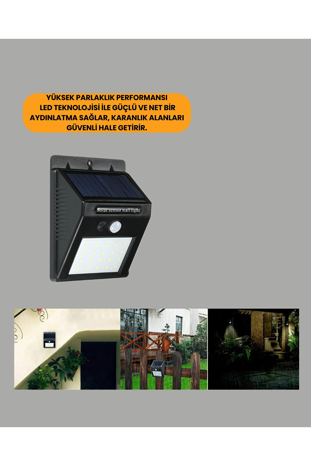 Montajlı Güneş Enerji̇li̇ Duvar Ti̇pi̇ Aydınlatma – 8 Saat Çalışma Süresi̇