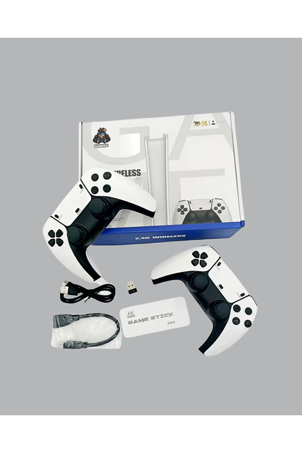 2 Kollu Kablosuz 4K Tv Uyumlu Klasi̇k Oyun Konsolu
