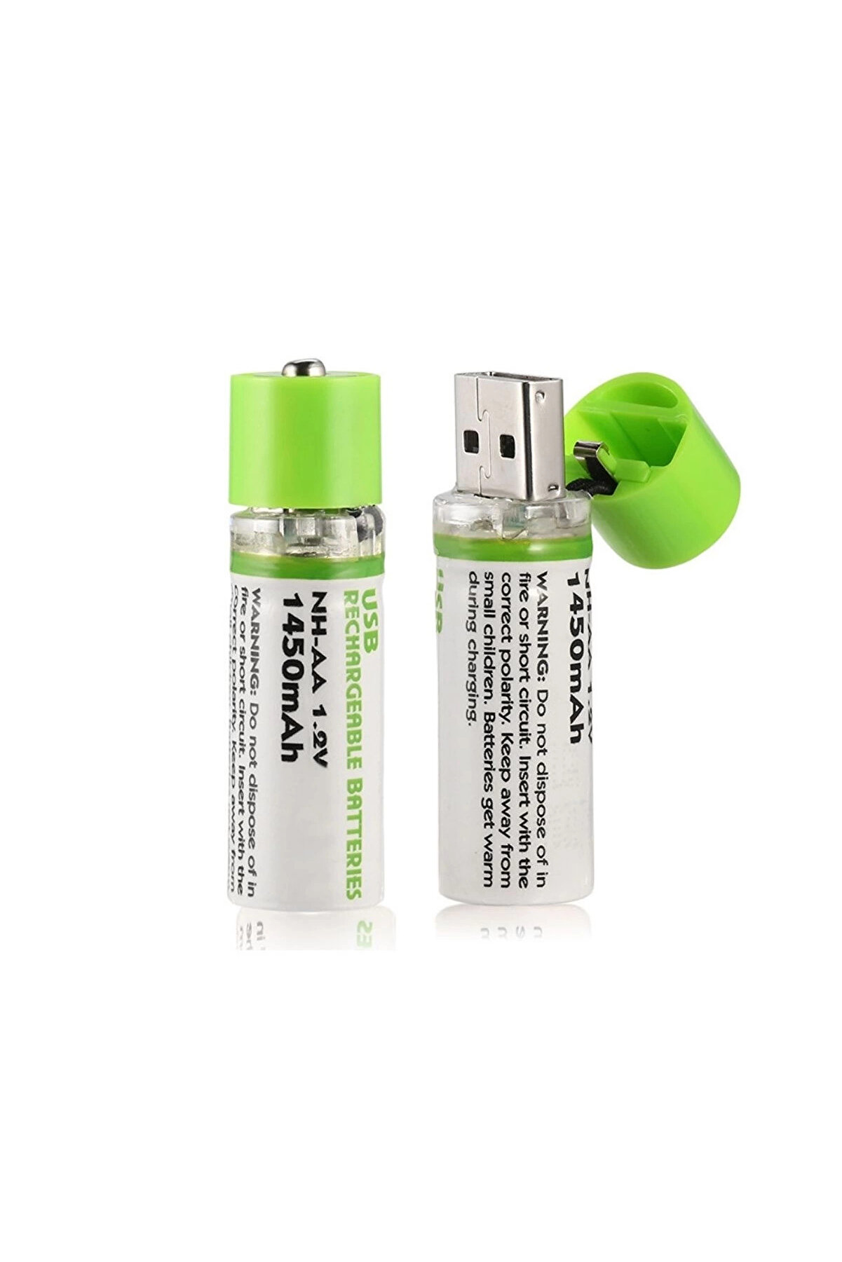 Usb Şarjlı 1450Mah Aa 1.2V Li̇tyum Kalem Pi̇l 2’Li̇ Set Dönüşümlü Batarya