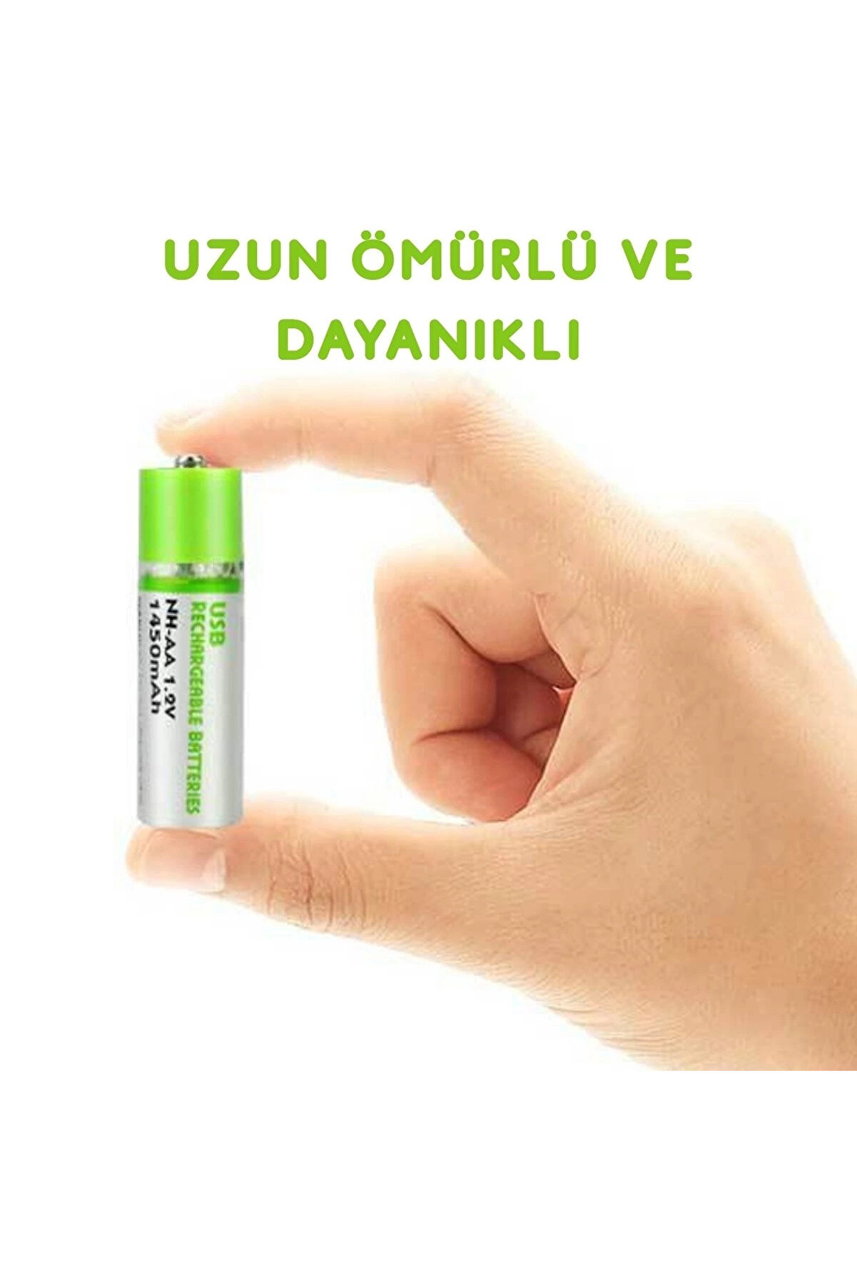 Usb Şarjlı 1450Mah Aa 1.2V Li̇tyum Kalem Pi̇l 2’Li̇ Set Dönüşümlü Batarya