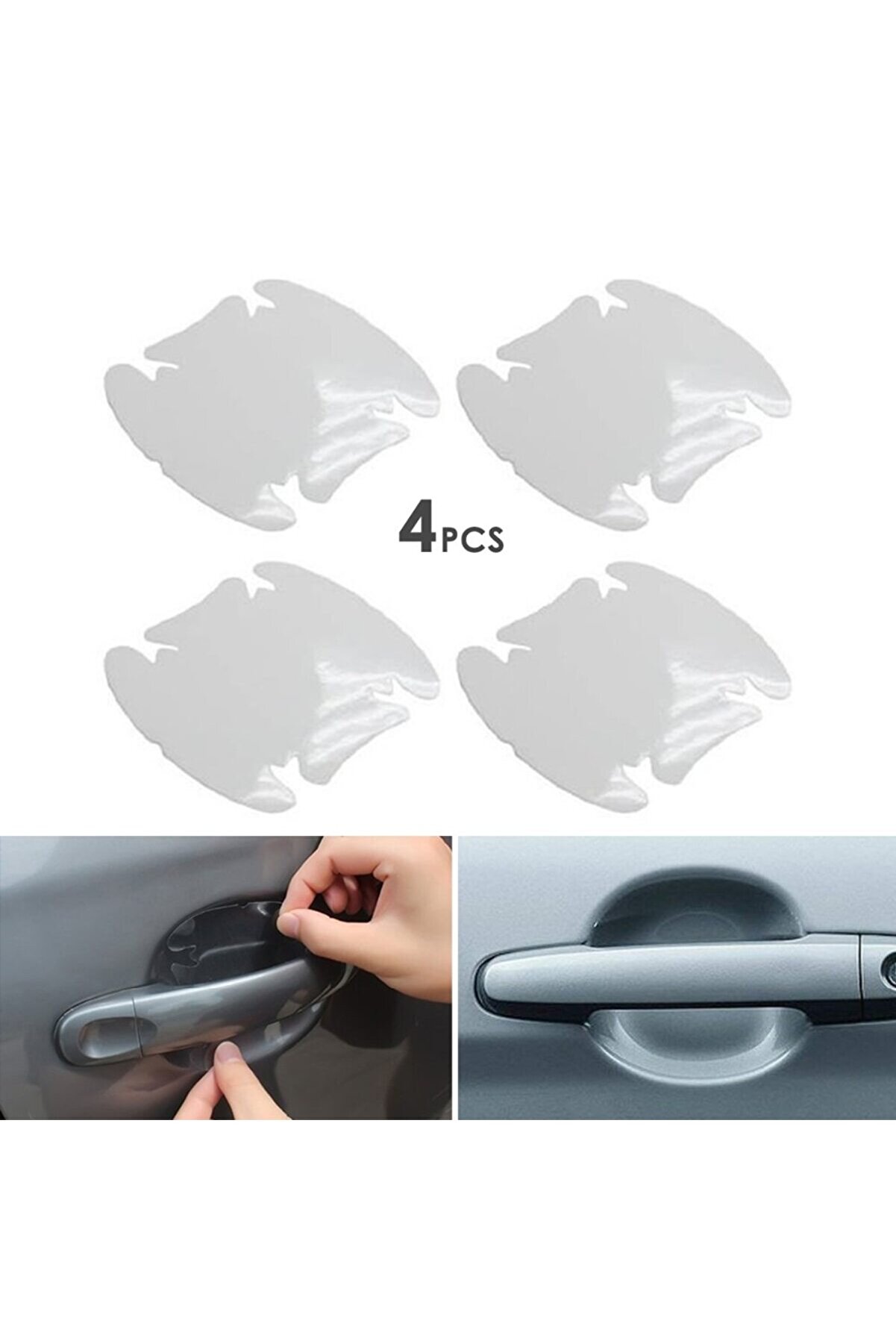 Go İthalat Araba Kapı Kolu Koruyucu Fi̇lm (4L&uuml; Set) (4457)