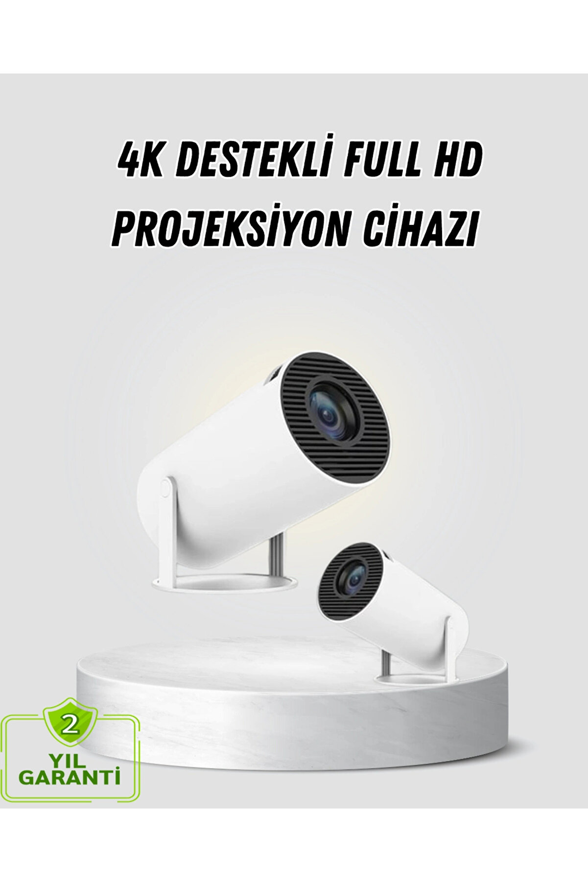 gizmurstore Full HD 4K Destekli Akıllı Projeksiyon – 130 inç Ekran, Uzun Ömürlü Ampul ve Çoklu Giriş