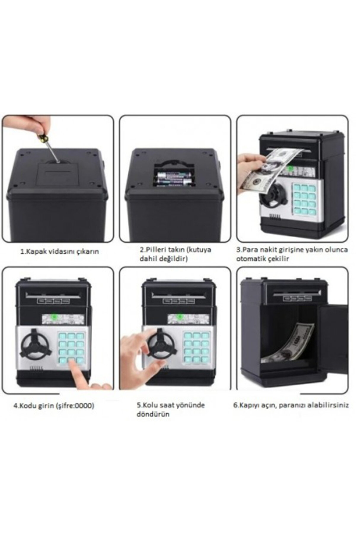 Ethab Ti̇caret Elektroni̇k Şi̇freli̇ Kasa Otomati̇k Atm Kumbara