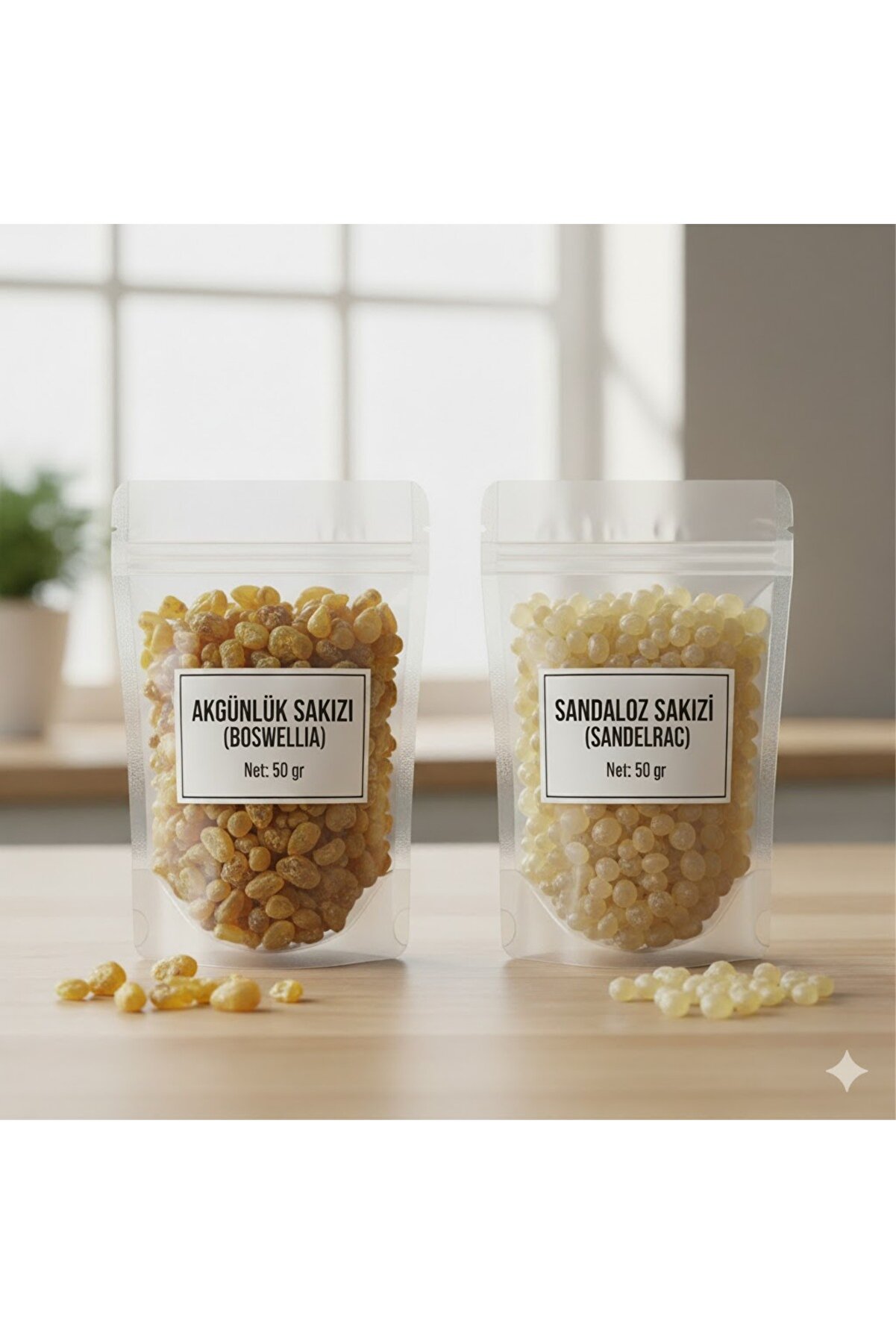 Bade Shop Doğal Sandaloz & Ak Günlük Sakızı 2x50 gr | Bitkisel Reçine | Toplam 100 gr Set