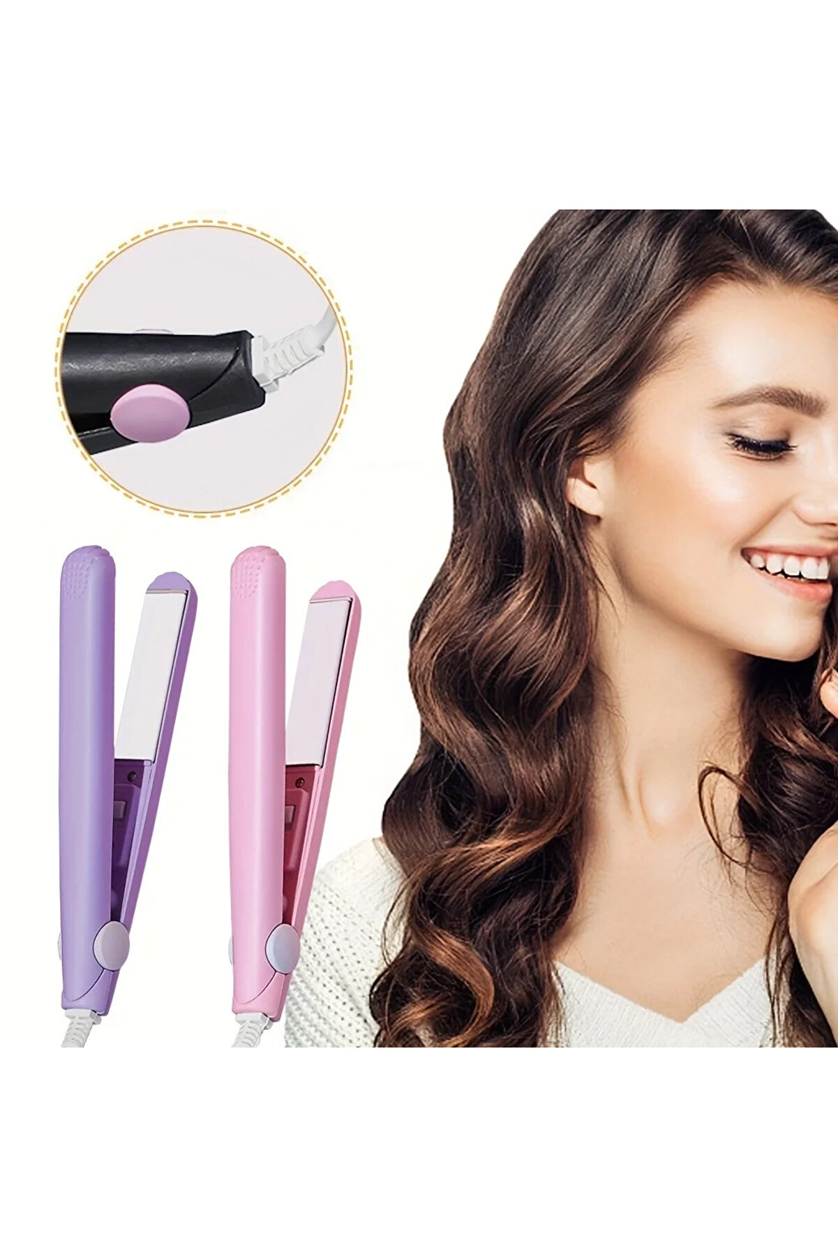 Go İthalat Seyahat Ti̇pi̇ Mi̇ni̇ Sa&ccedil; D&uuml;zleşti̇ri̇ci̇ Serami̇k U&ccedil;lu D&uuml;zleşti̇ri̇ci̇ (4457)