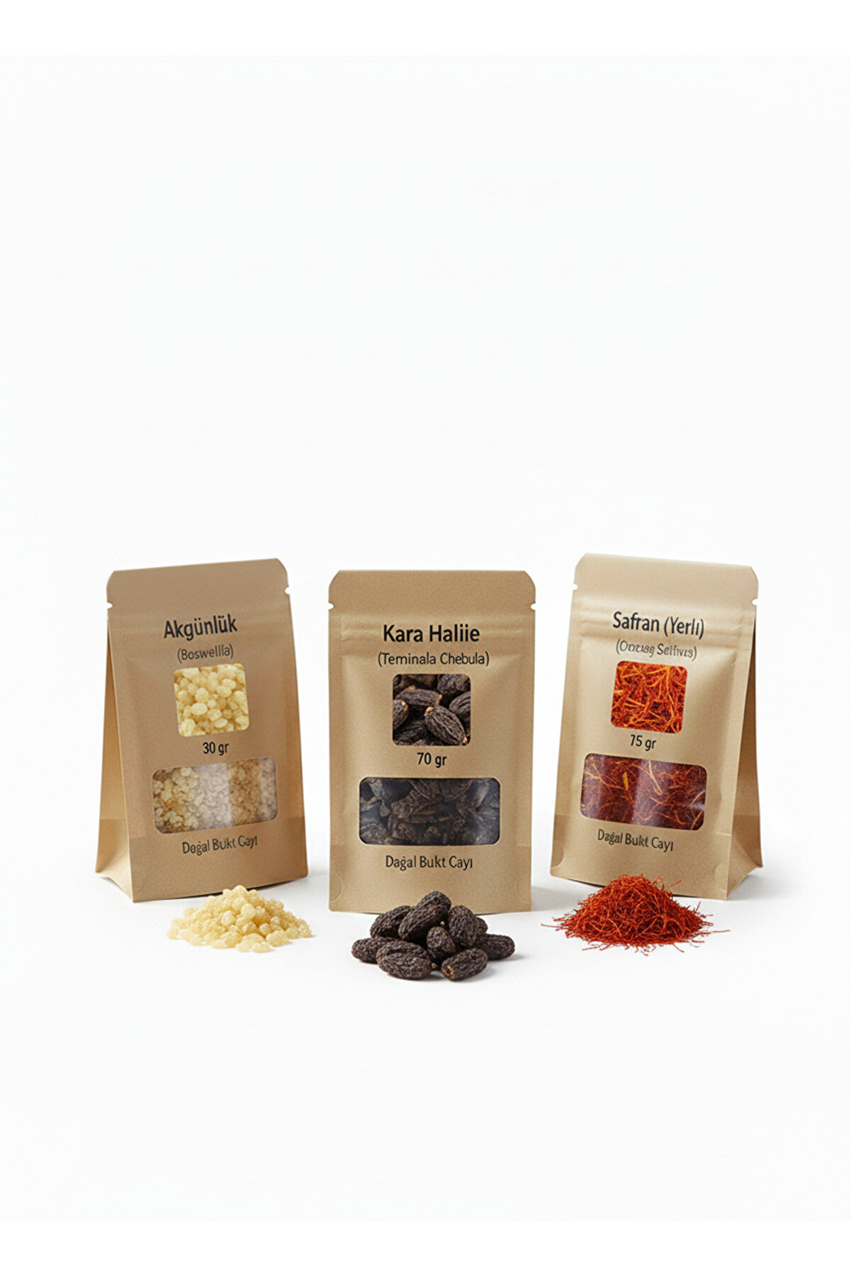 Akgünlük 30G + Kara Hali̇le 70G + Safran 15G – Doğal Bi̇tki̇ Çayı Ve Detoks Seti̇