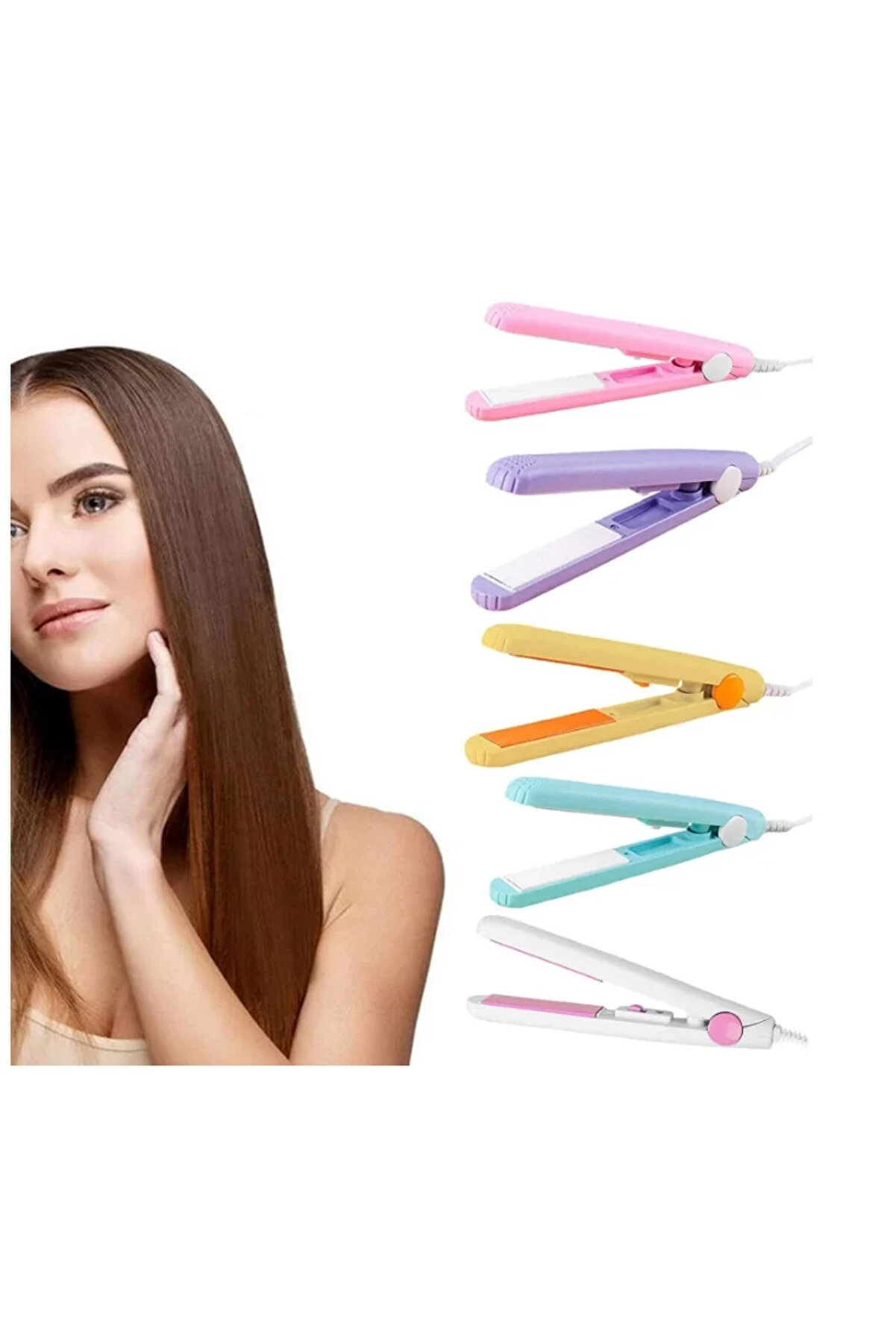 Go İthalat Seyahat Ti̇pi̇ Mi̇ni̇ Sa&ccedil; D&uuml;zleşti̇ri̇ci̇ Serami̇k U&ccedil;lu D&uuml;zleşti̇ri̇ci̇ (4457)